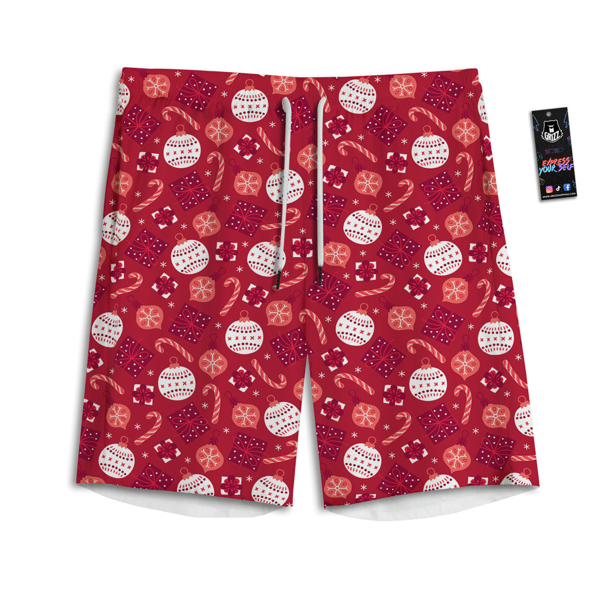 Elements Merry Christmas Print Pattern Men's Athletic Shorts