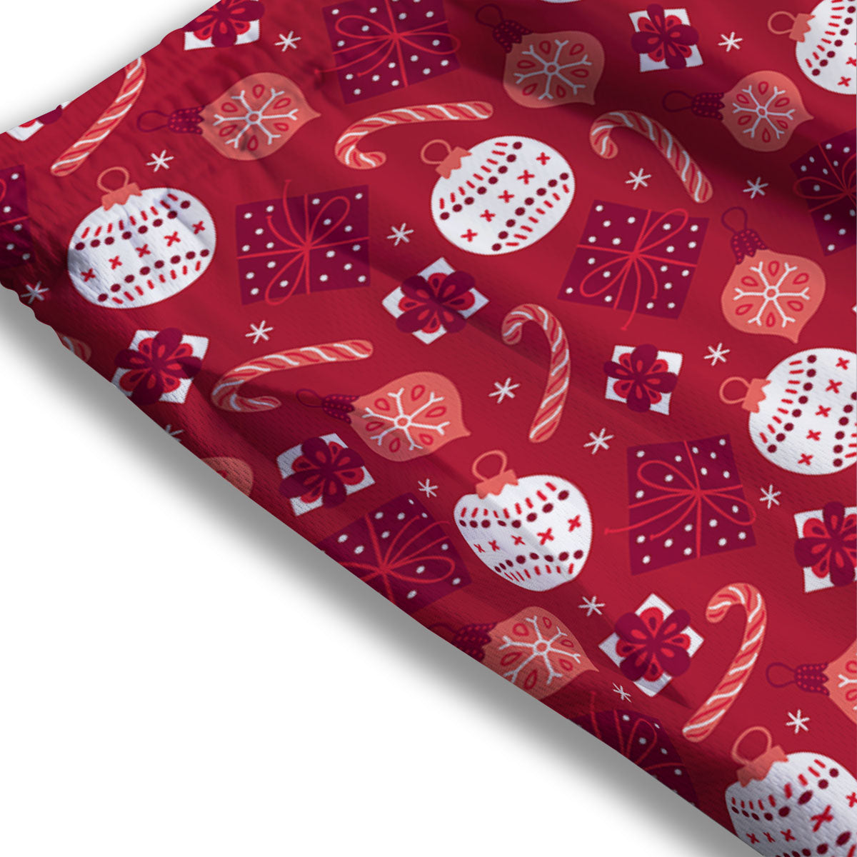 Elements Merry Christmas Print Pattern Mesh Shorts