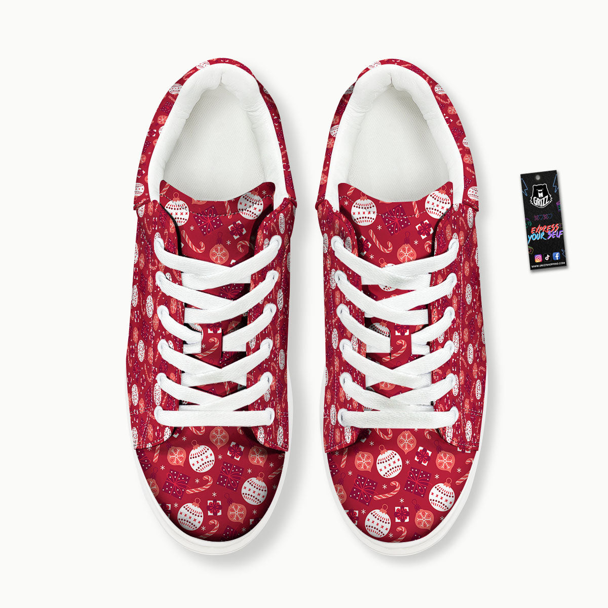 Elements Merry Christmas Print Pattern Platform Shoes-grizzshop