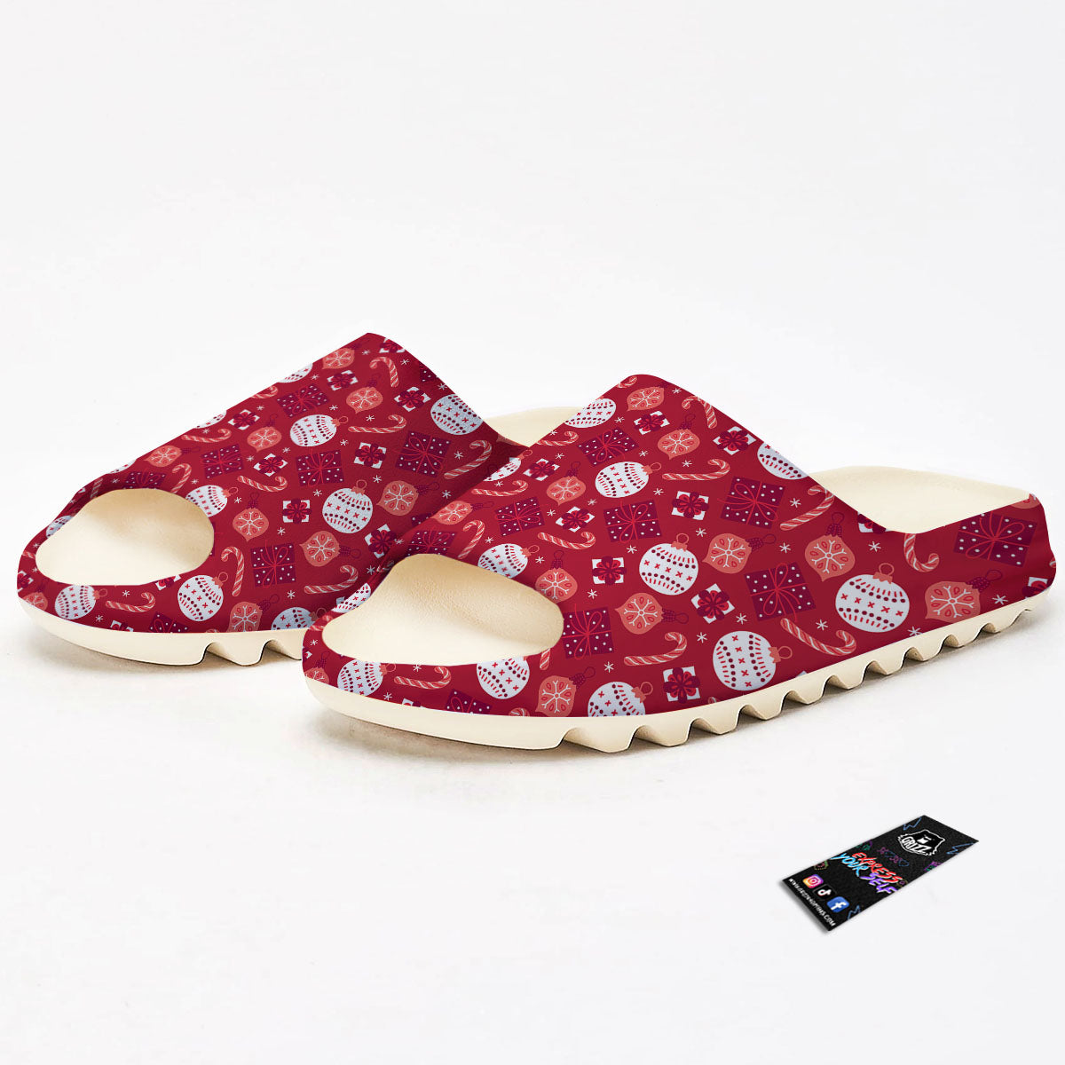 Elements Merry Christmas Print Pattern Sandals-grizzshop