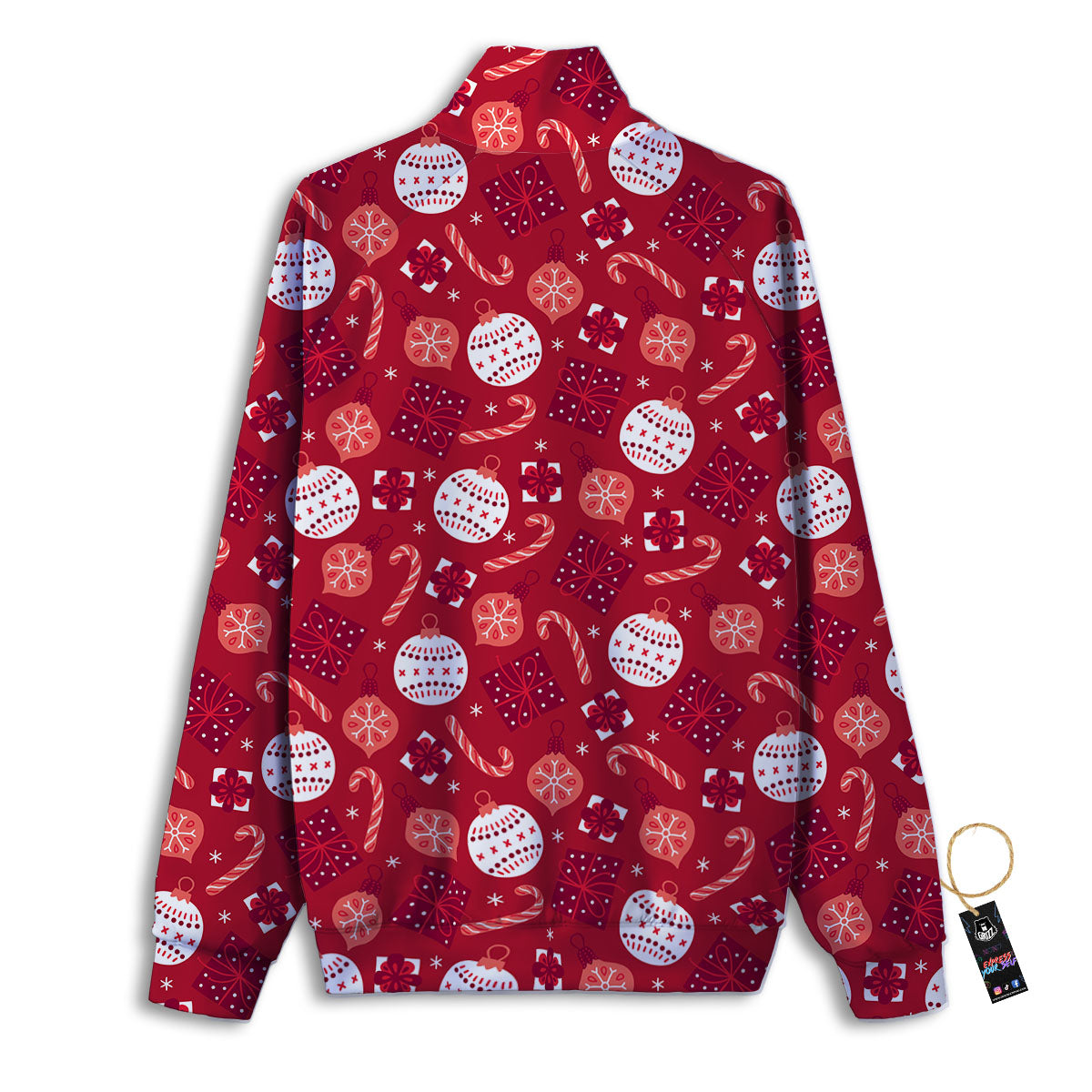 Elements Merry Christmas Print Pattern Track Jacket-grizzshop