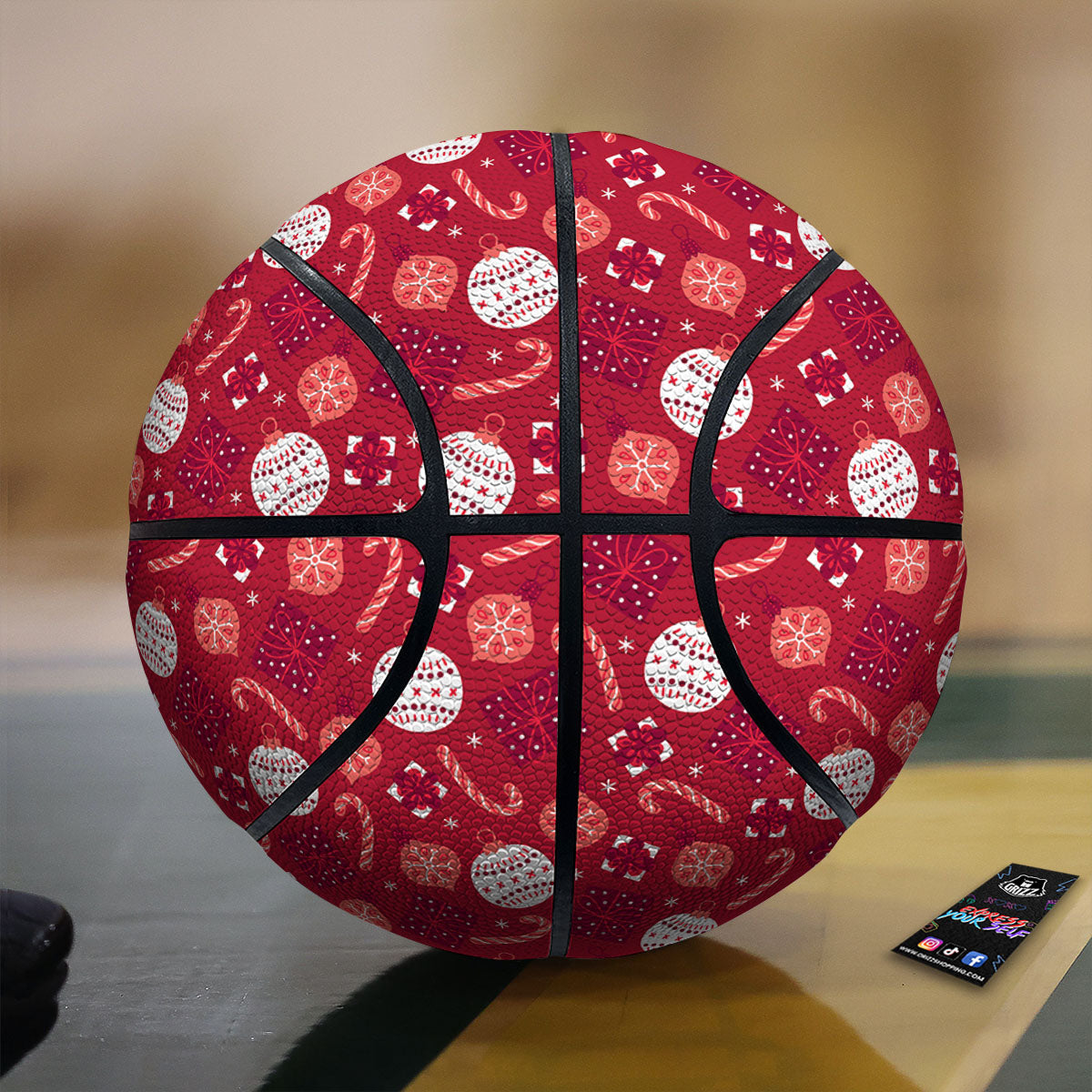 Elements Merry Christmas Print Pattern Basketball