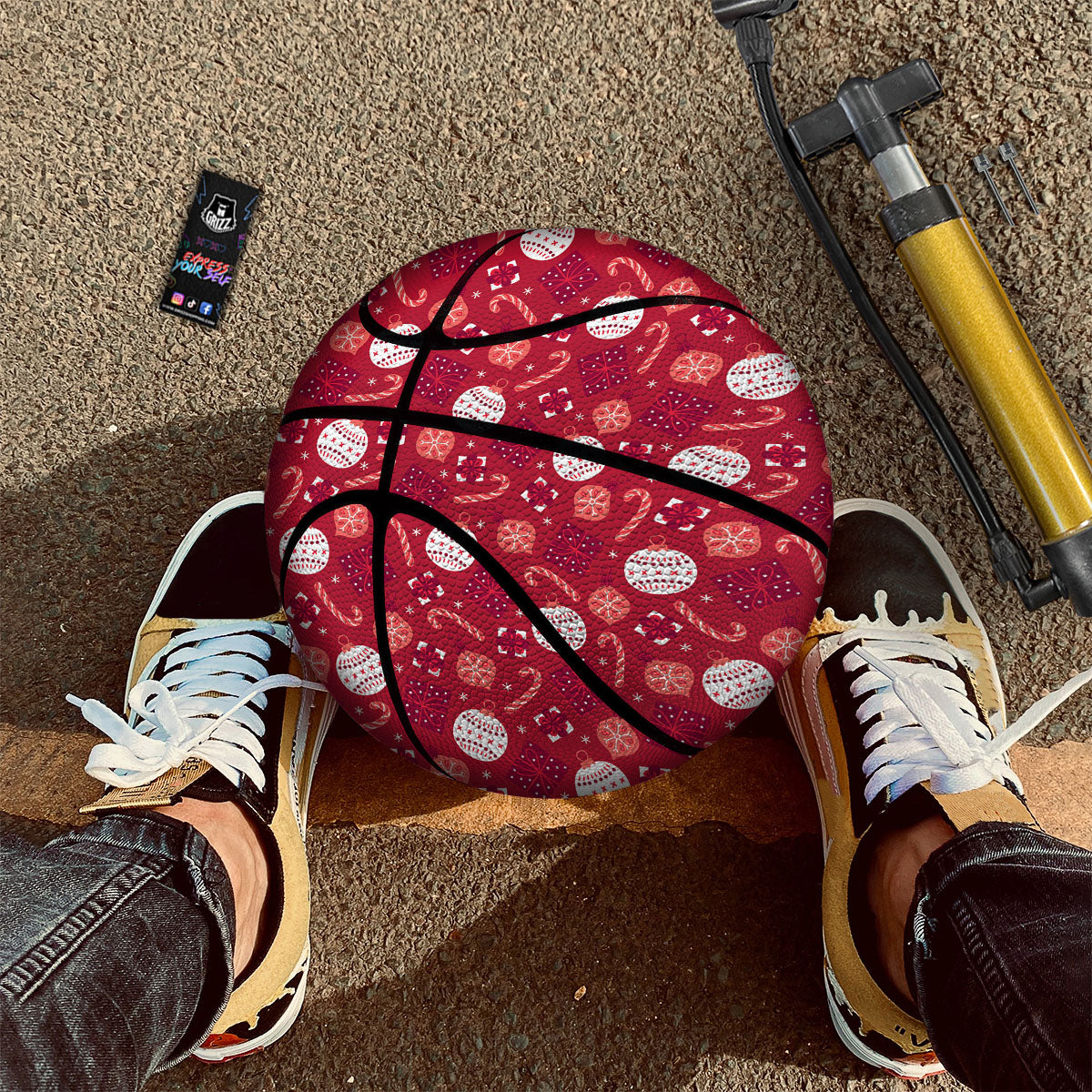 Elements Merry Christmas Print Pattern Basketball