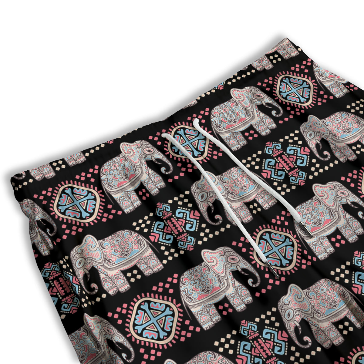 Elephant African Tribal Print Pattern Men's Athletic Shorts