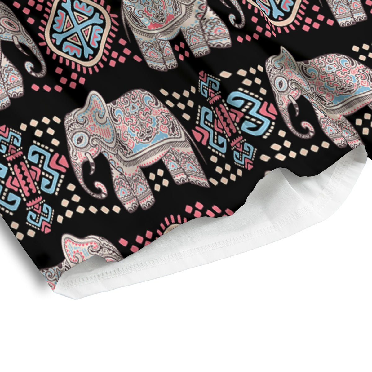 Elephant African Tribal Print Pattern Men's Athletic Shorts