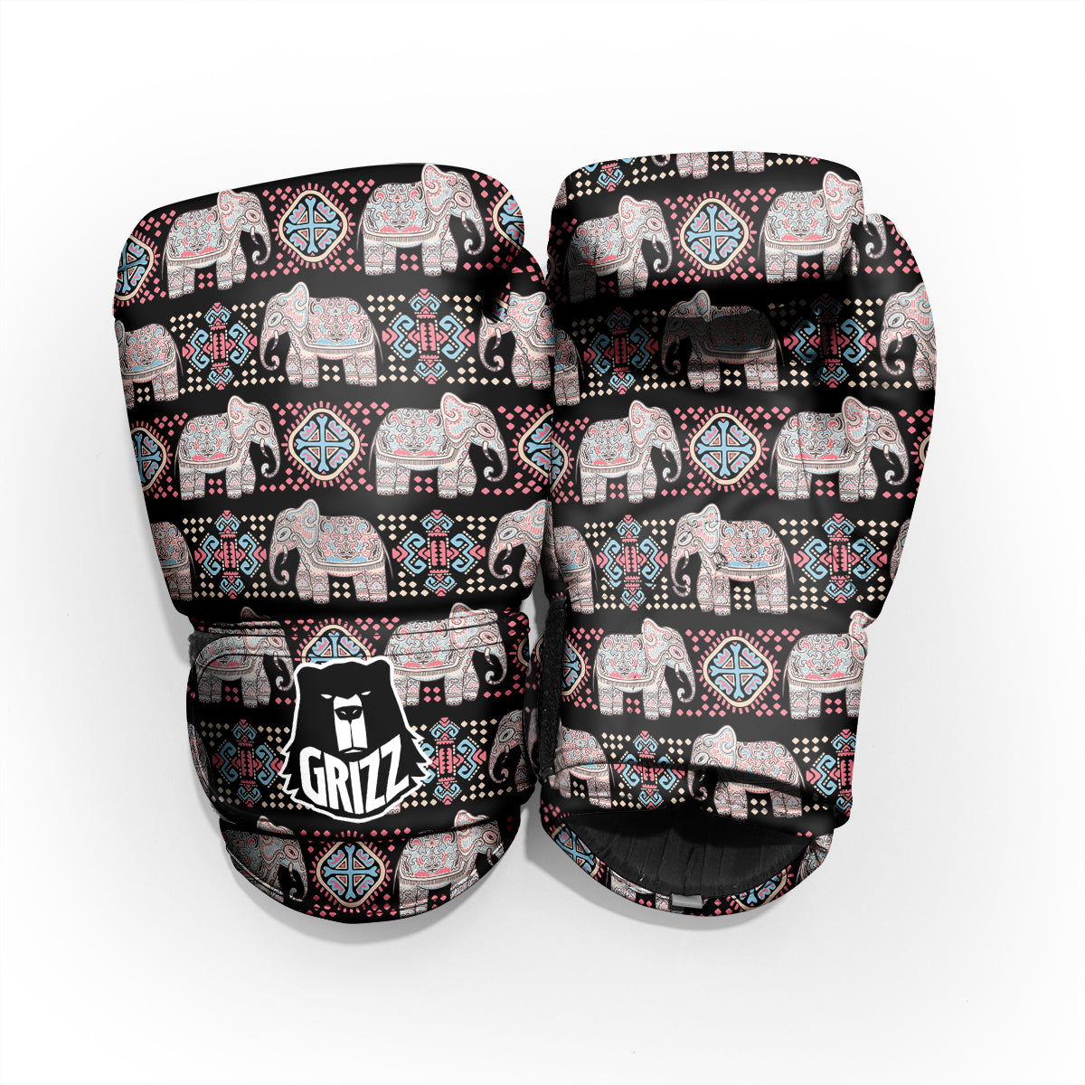 Elephant African Tribal Print Pattern Pro Boxing Glove