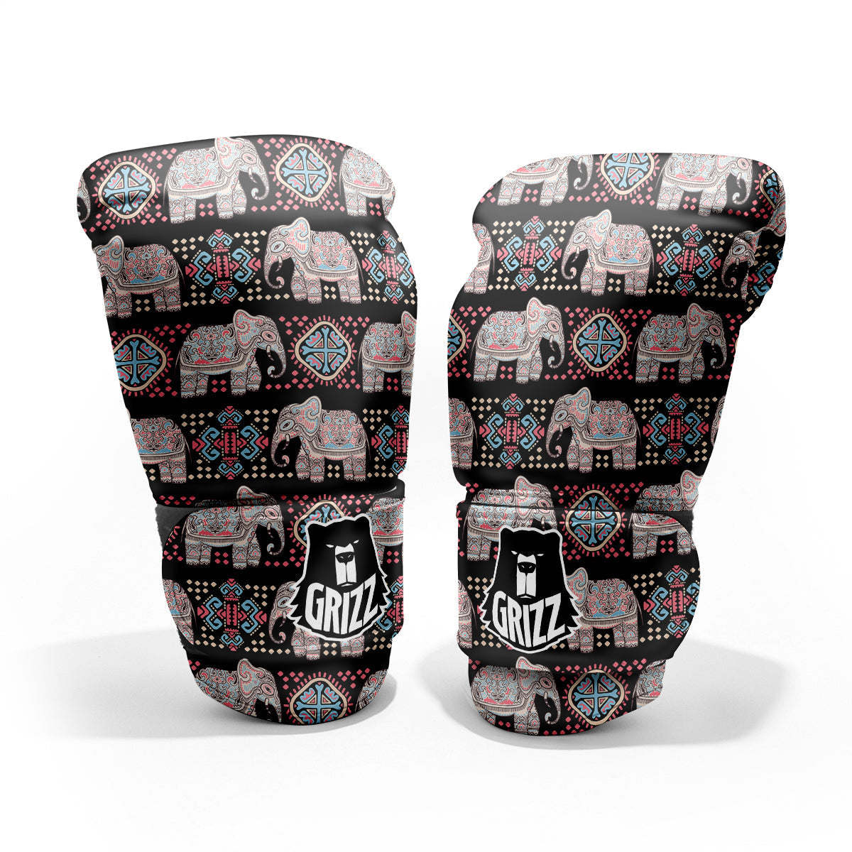 Elephant African Tribal Print Pattern Pro Boxing Glove