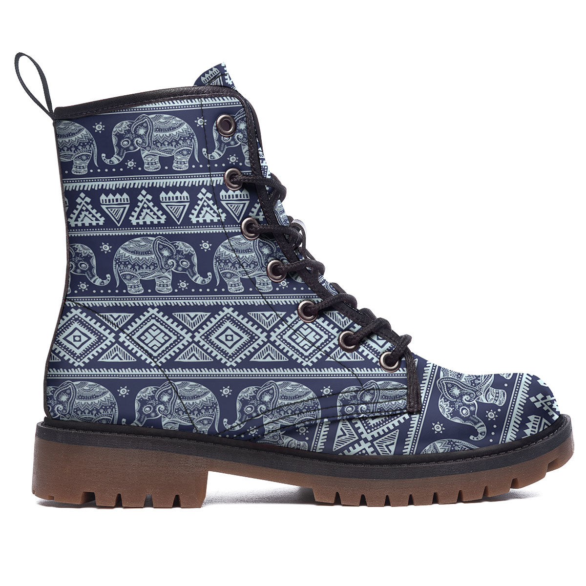 Elephant Indian Blue Print Pattern Work Boots-grizzshop