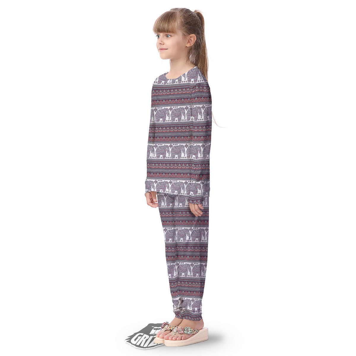 Elephant Indian Bohemian Print Pattern Kid's Pajamas-grizzshop