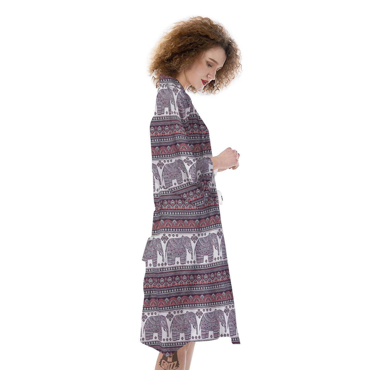 Elephant Indian Bohemian Print Pattern Kimono-grizzshop