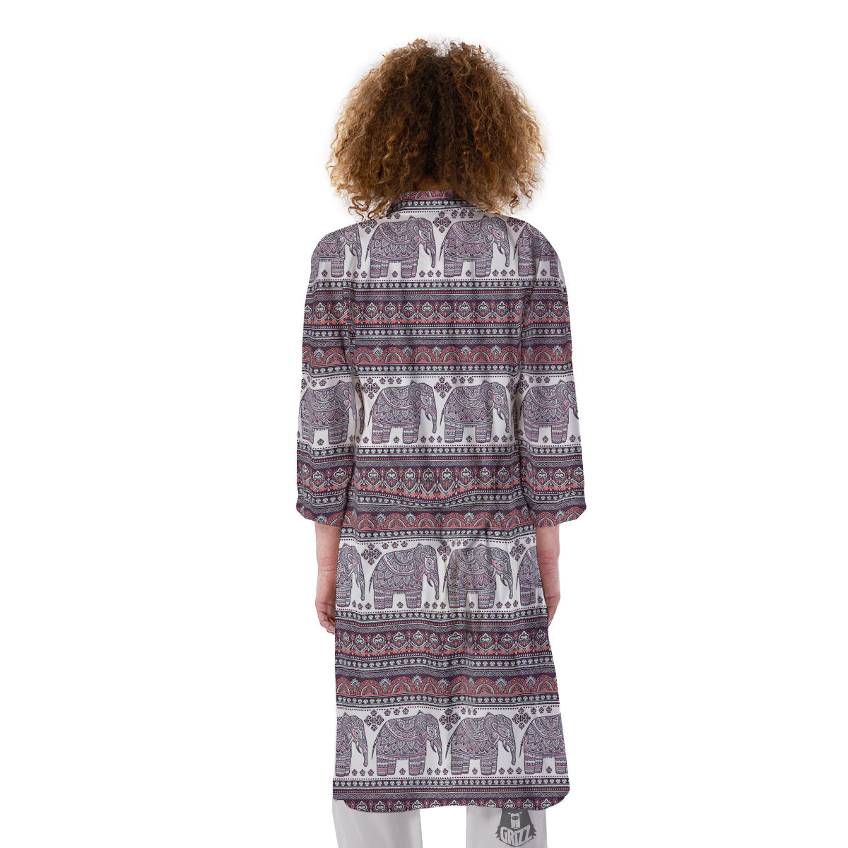 Elephant Indian Bohemian Print Pattern Kimono-grizzshop
