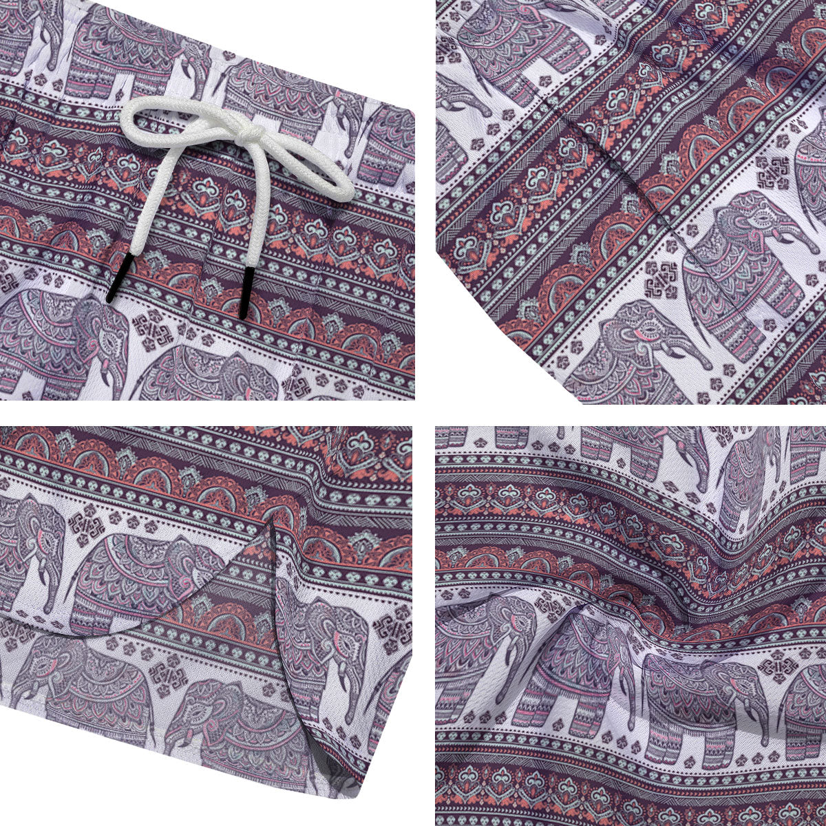 Elephant Indian Bohemian Print Pattern Men's Running Shorts-grizzshop