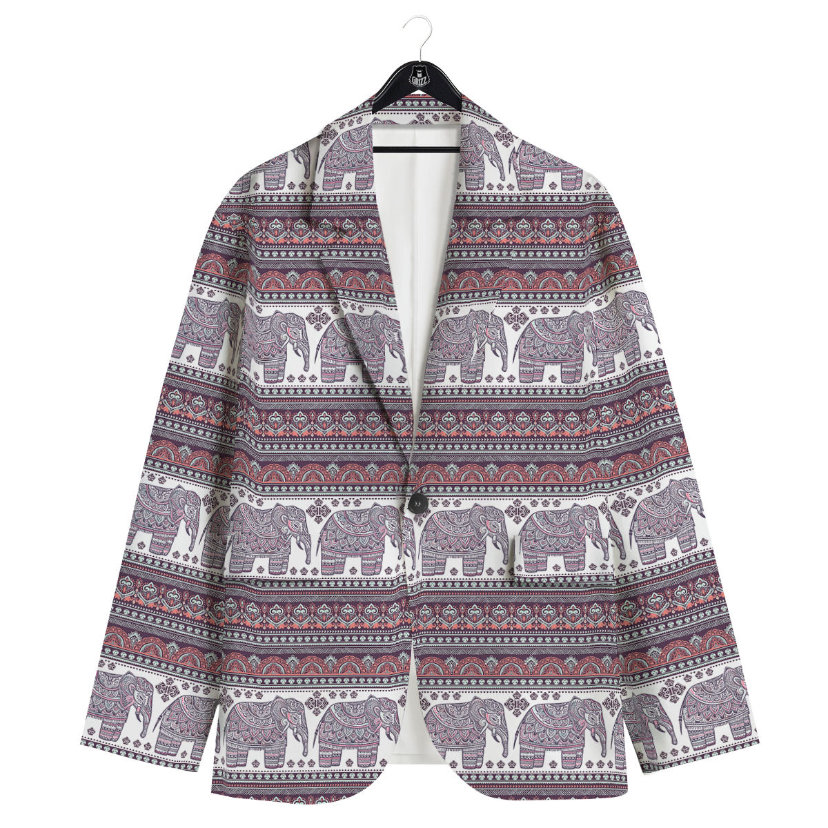 Elephant Indian Bohemian Print Pattern Men's Sport Coat-grizzshop