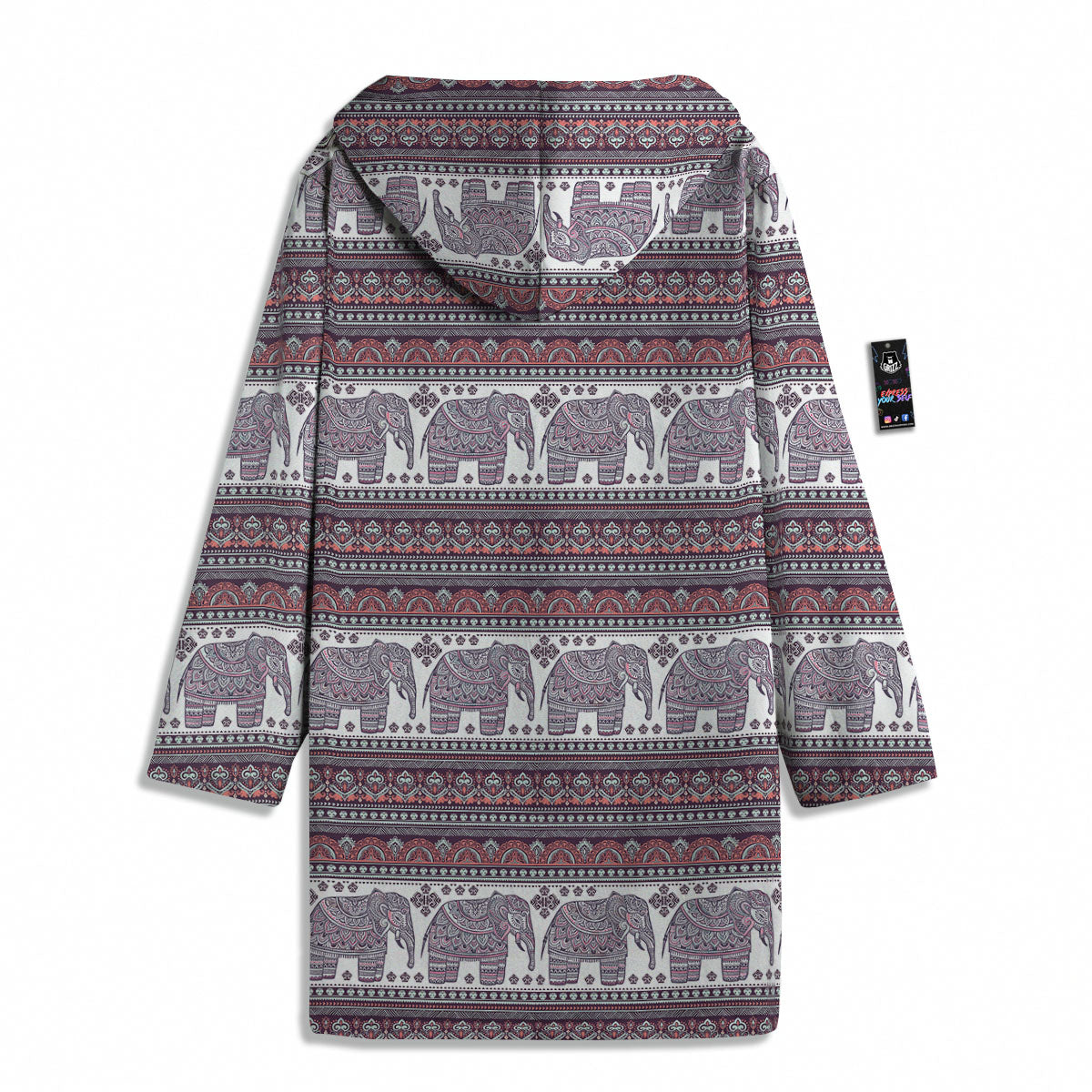 Elephant Indian Bohemian Print Pattern Men's Windbreaker Jacket-grizzshop