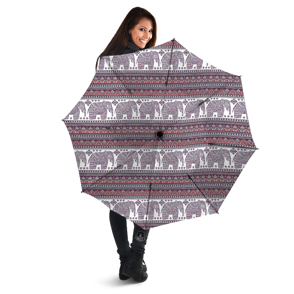 Elephant Indian Bohemian Print Pattern Umbrella-grizzshop