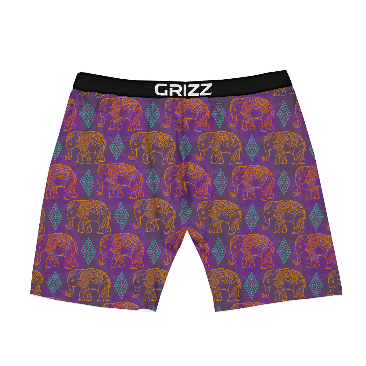 Elephant Indian Boho Print Pattern Boxer Briefs-grizzshop