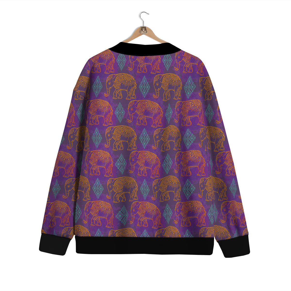 Elephant Indian Boho Print Pattern Cardigan-grizzshop