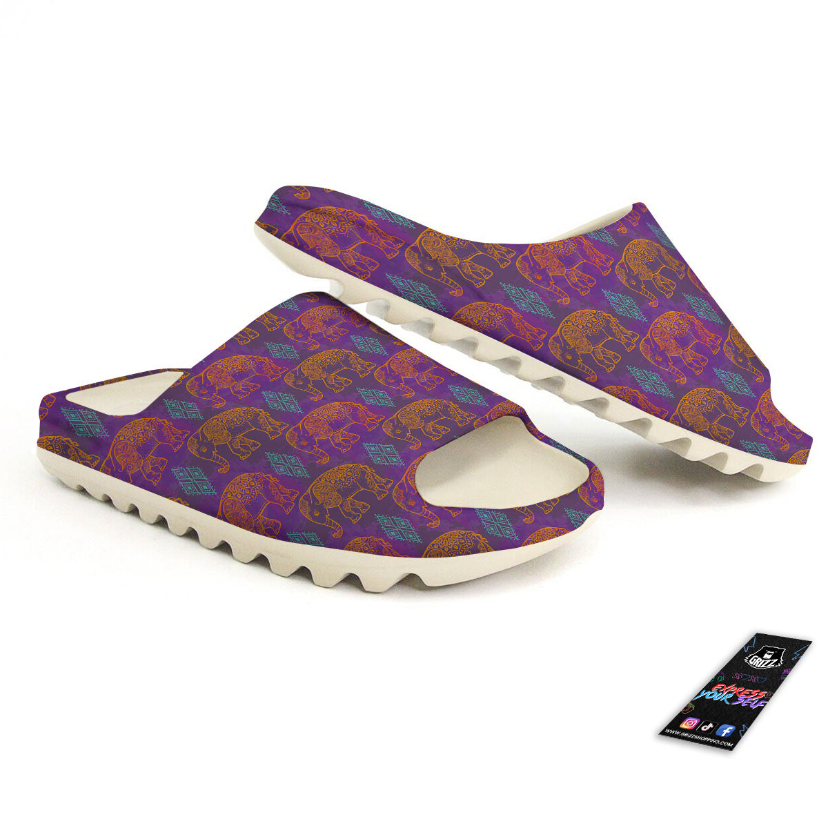 Elephant Indian Boho Print Pattern Sandals-grizzshop