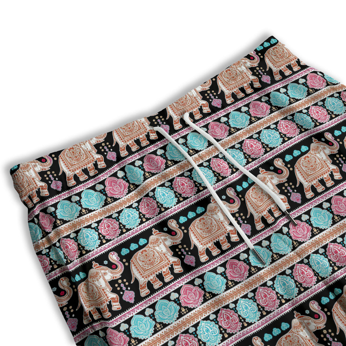 Elephant Indian Tribal Print Pattern Men's Athletic Shorts