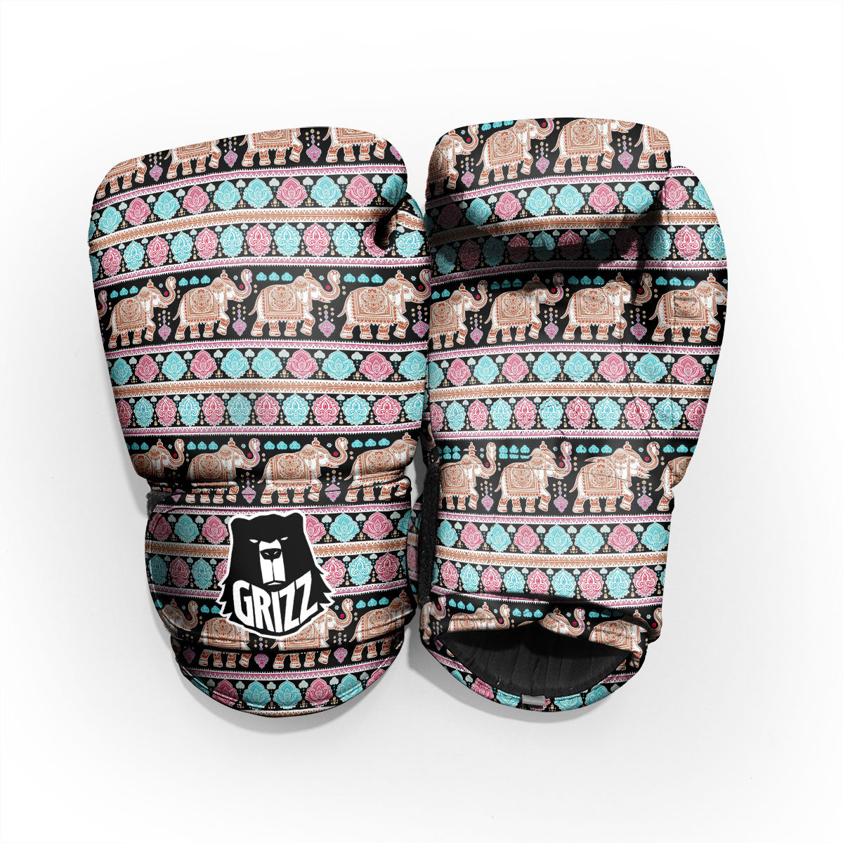 Elephant Indian Tribal Print Pattern Pro Boxing Glove