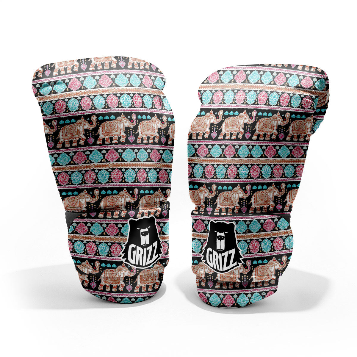 Elephant Indian Tribal Print Pattern Pro Boxing Glove