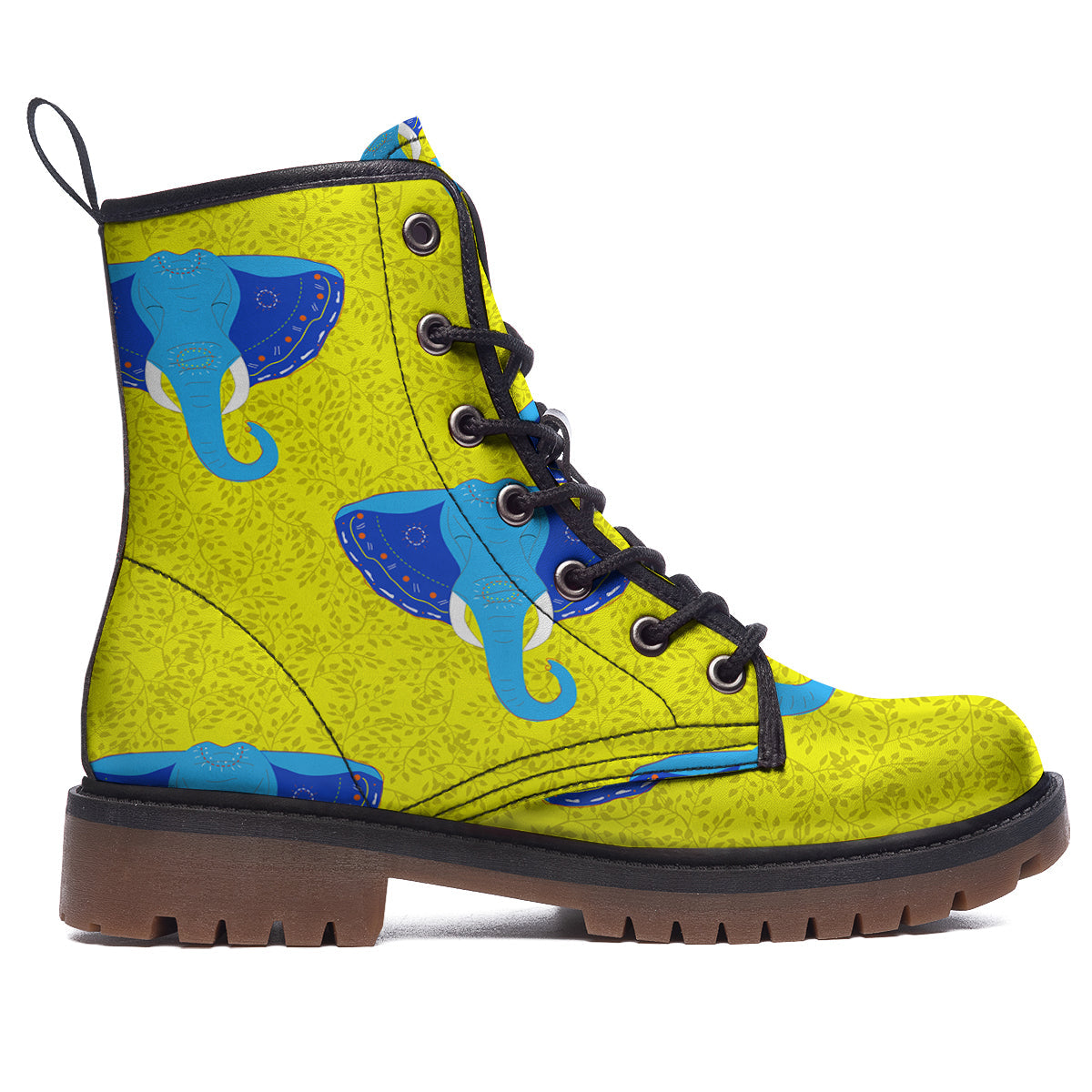 Elephant Mandala Blue Print Pattern Work Boots-grizzshop