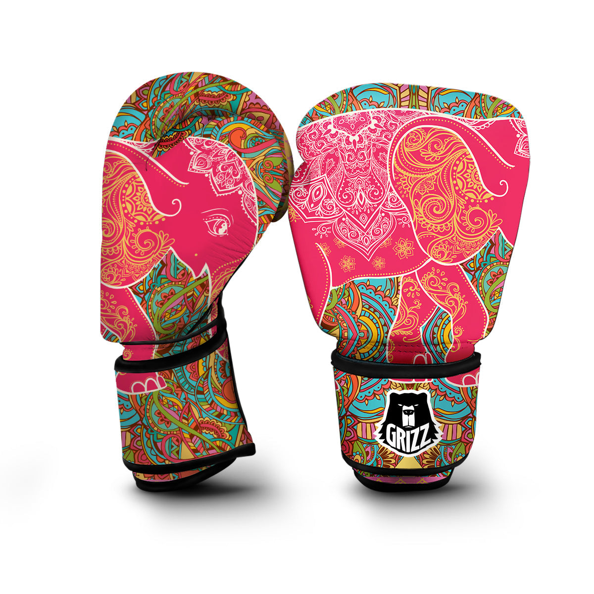 Elephant Mandala Boxing Gloves-grizzshop