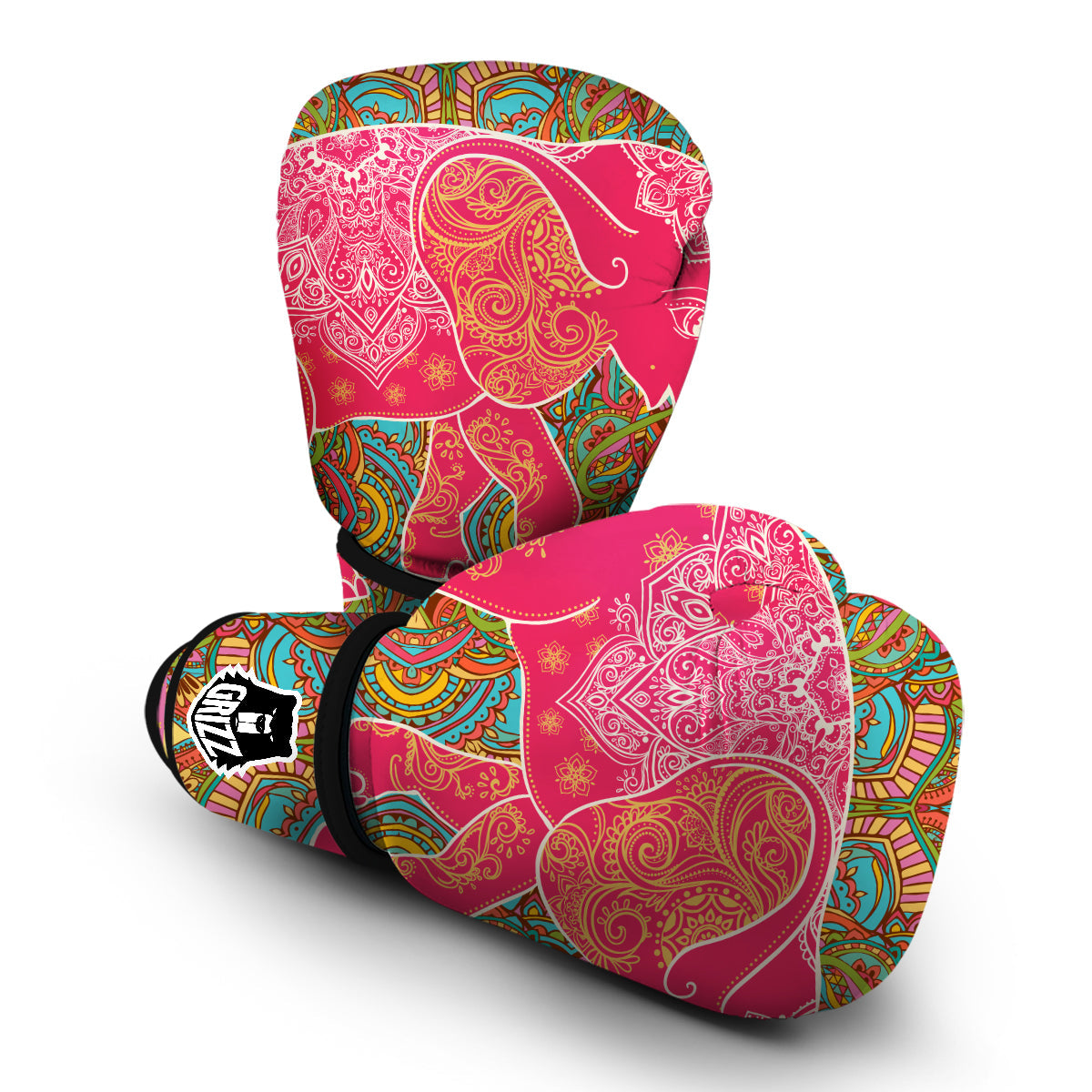 Elephant Mandala Boxing Gloves-grizzshop