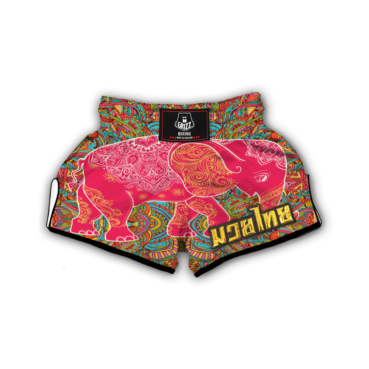 Elephant Mandala Muay Thai Boxing Shorts-grizzshop