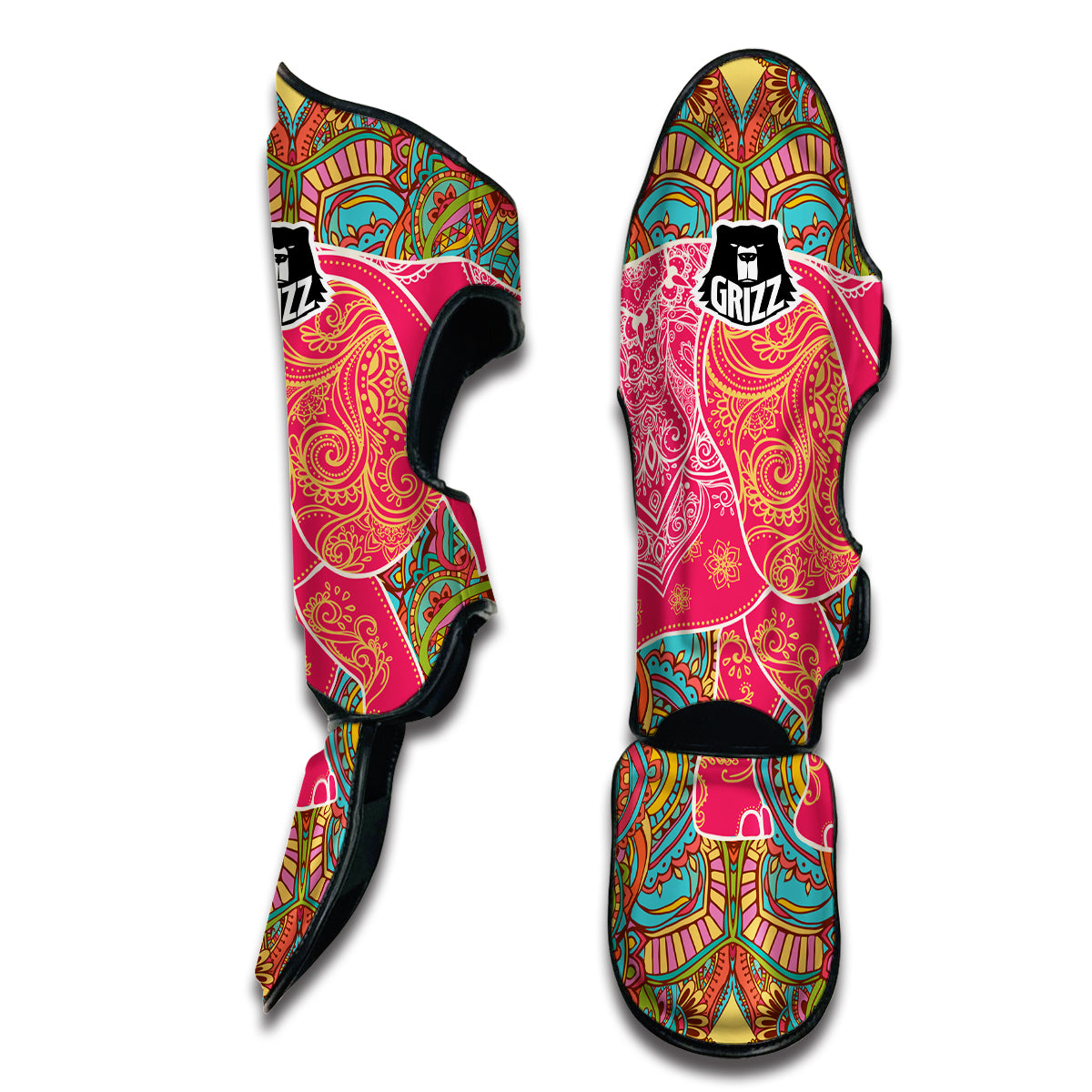 Elephant Mandala Muay Thai Shin Guards-grizzshop