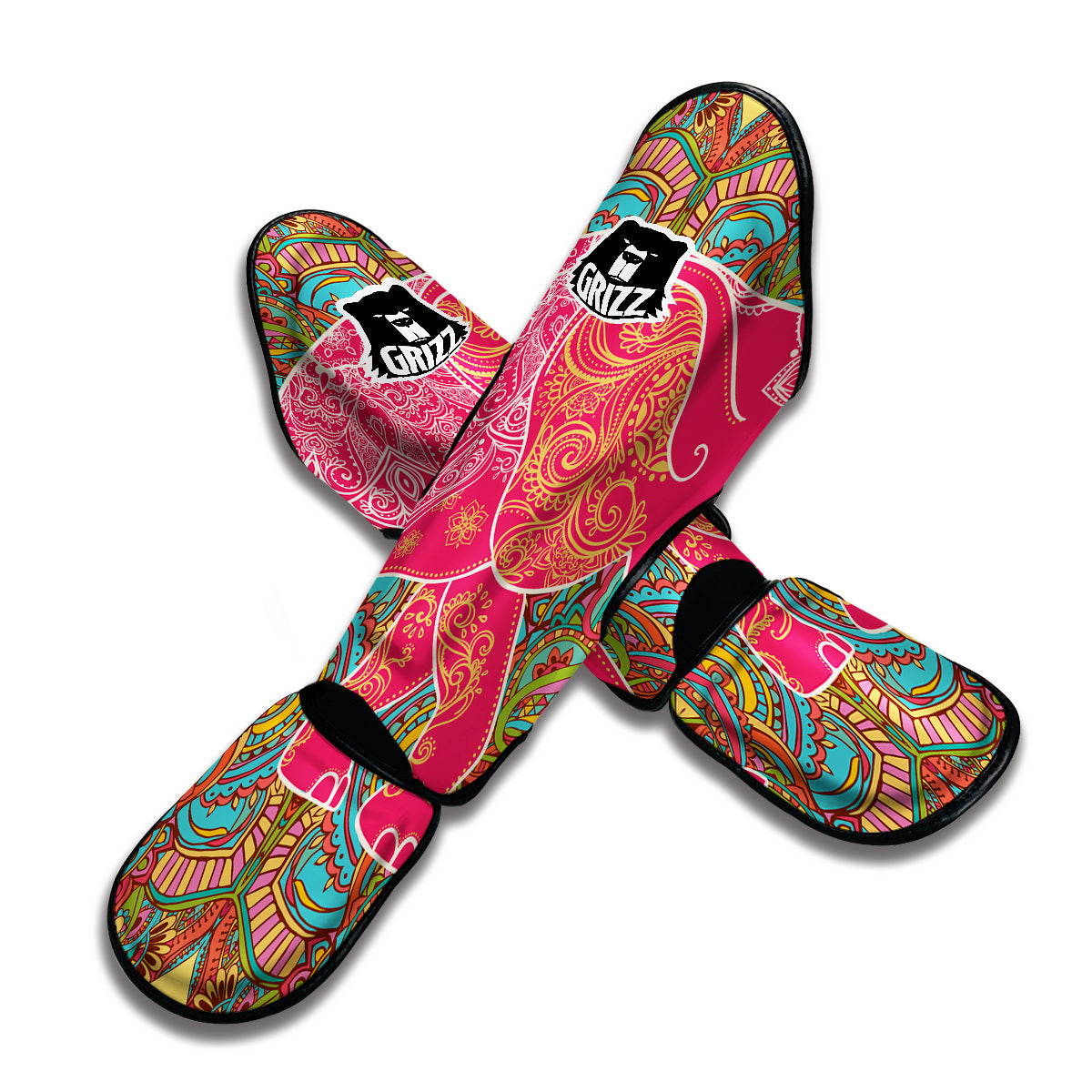 Elephant Mandala Muay Thai Shin Guards-grizzshop