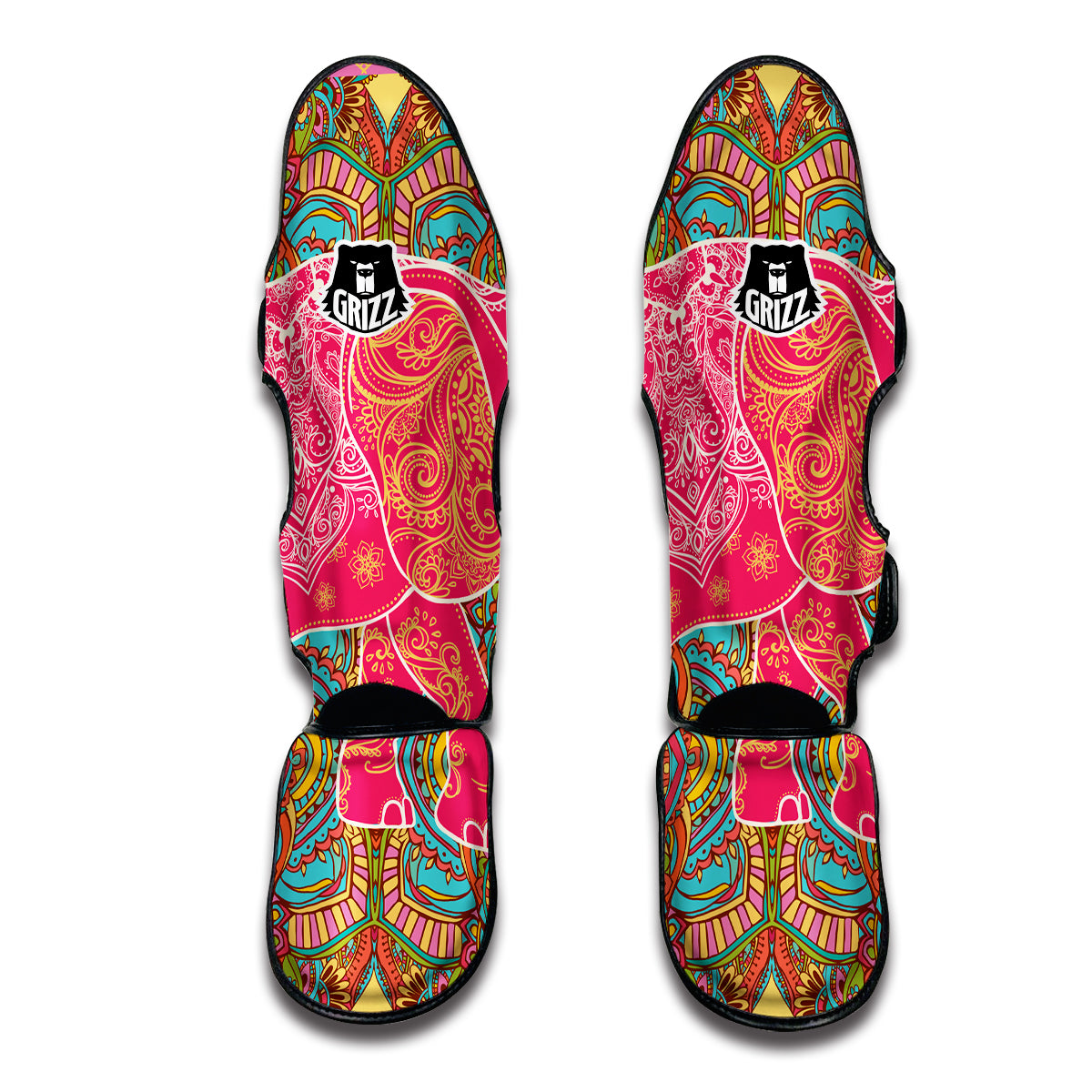 Elephant Mandala Muay Thai Shin Guards-grizzshop