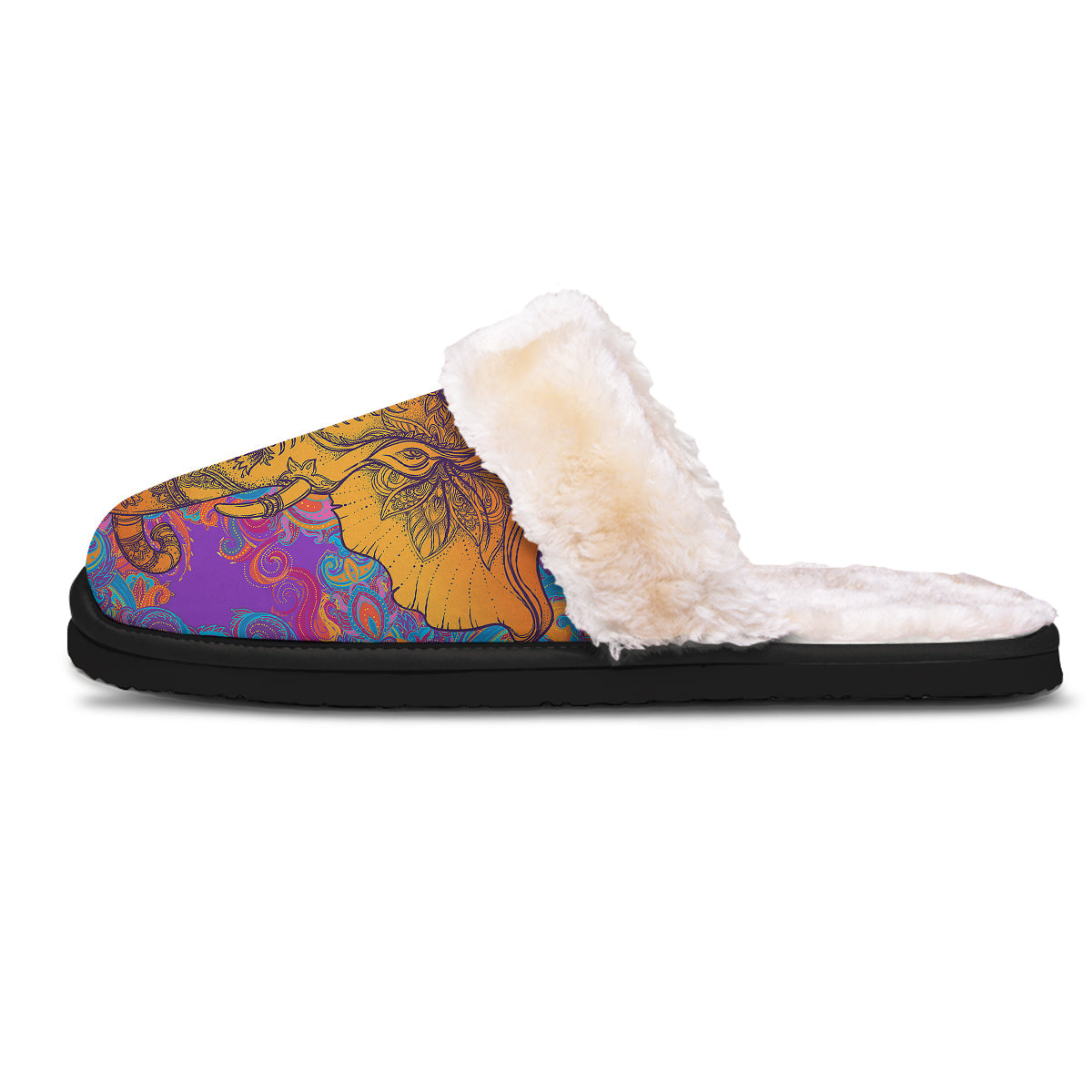 Elephant Spiritual Colorful Print Slippers-grizzshop
