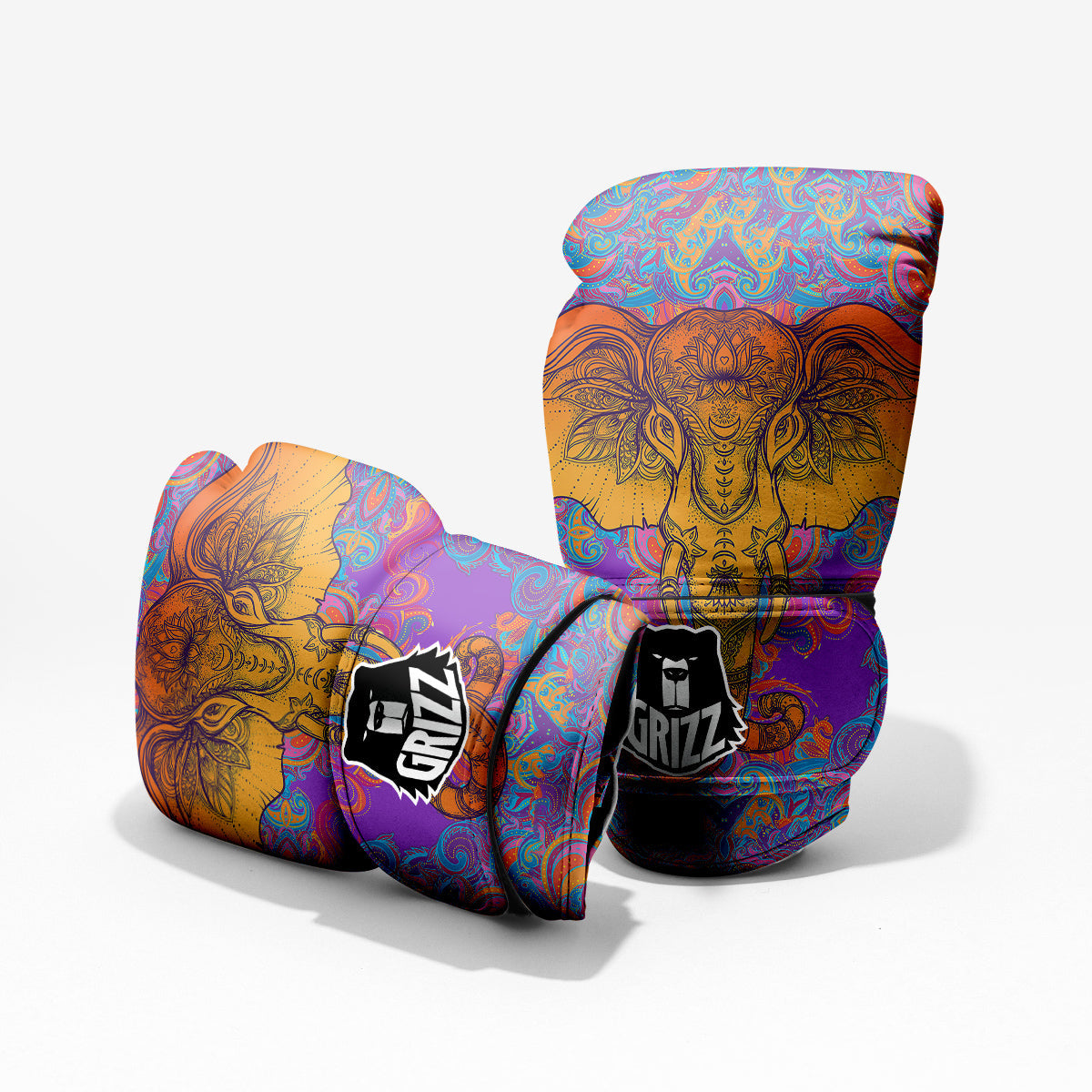 Elephant Spiritual Colorful Print Pro Boxing Glove