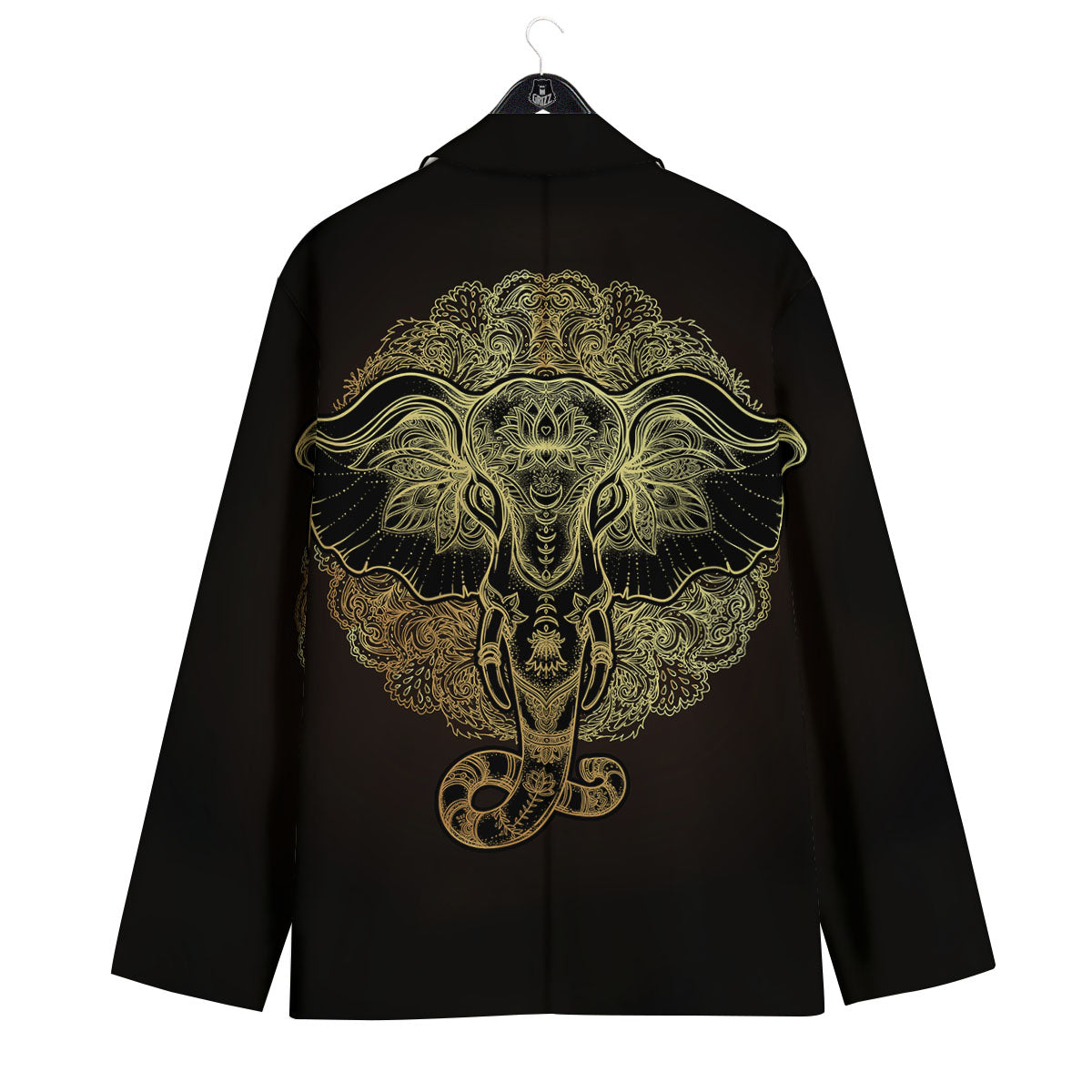 Elephant Spiritual Golden Print Men's Sport Coat-grizzshop