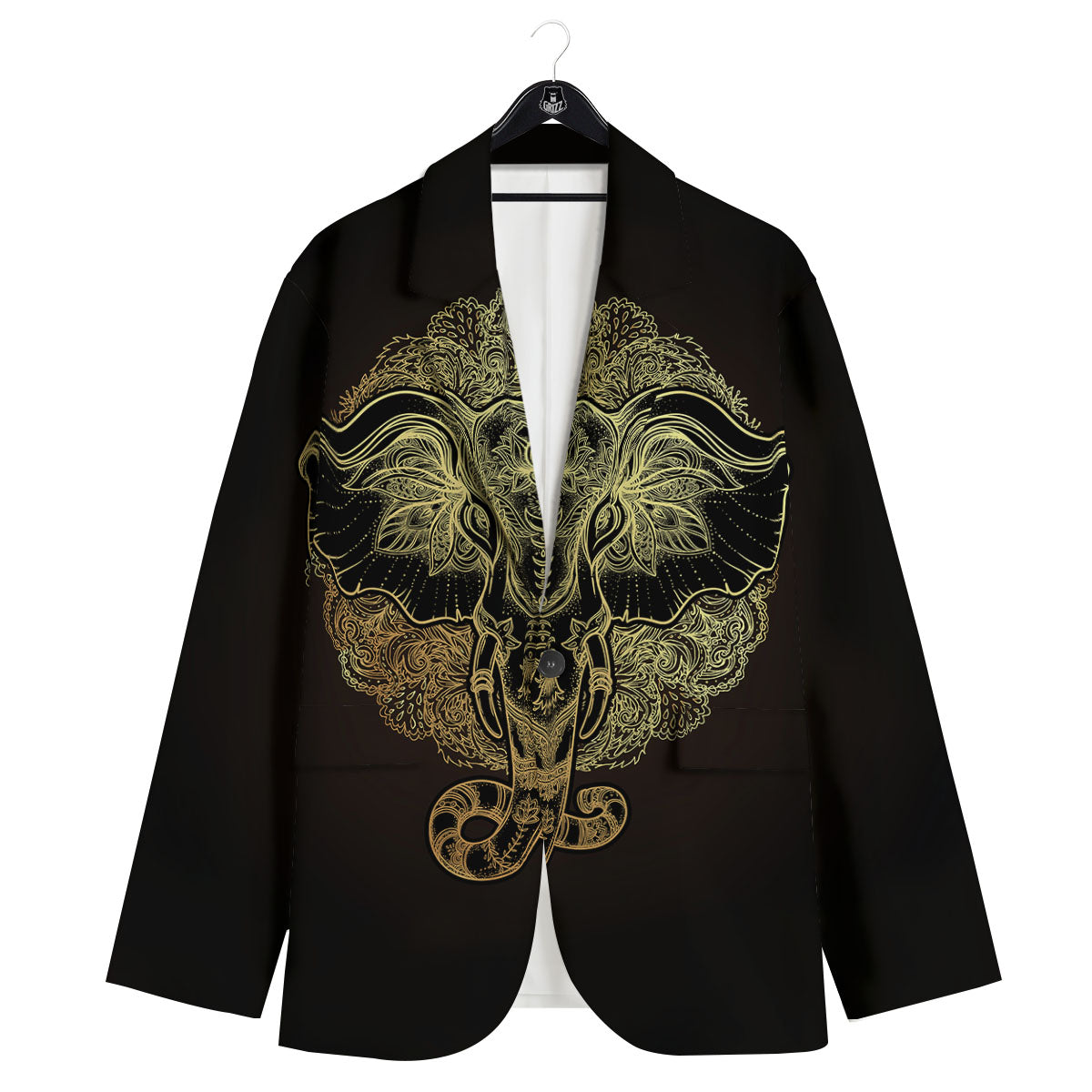 Elephant Spiritual Golden Print Men's Sport Coat-grizzshop