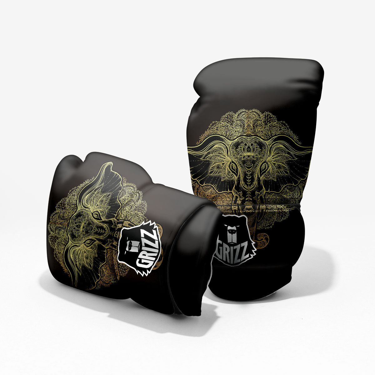 Elephant Spiritual Golden Print Pro Boxing Glove