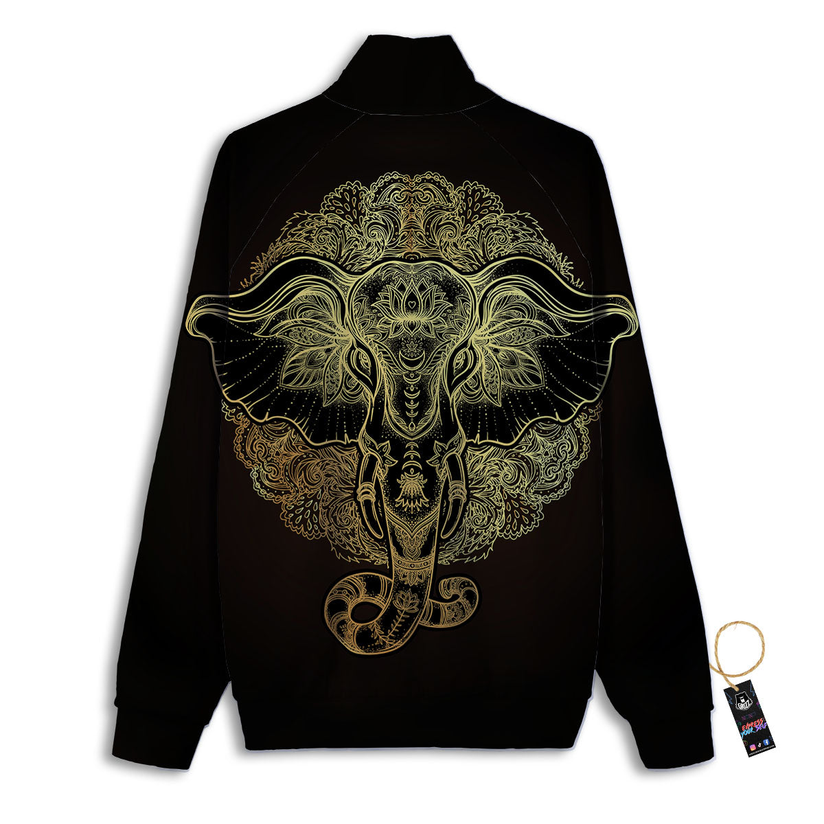 Elephant Spiritual Golden Print Track Jacket-grizzshop