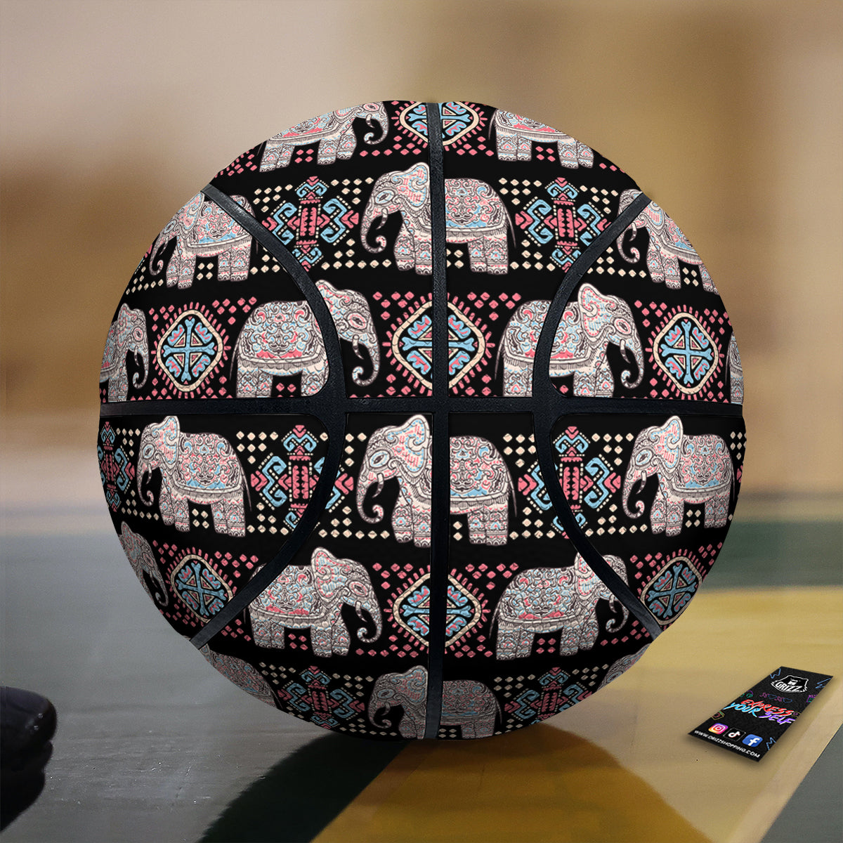 Elephant African Tribal Print Pattern Basketball