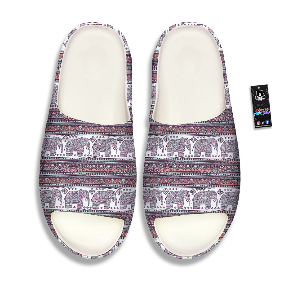 Elephant Indian Bohemian Print Pattern Sandals-grizzshop