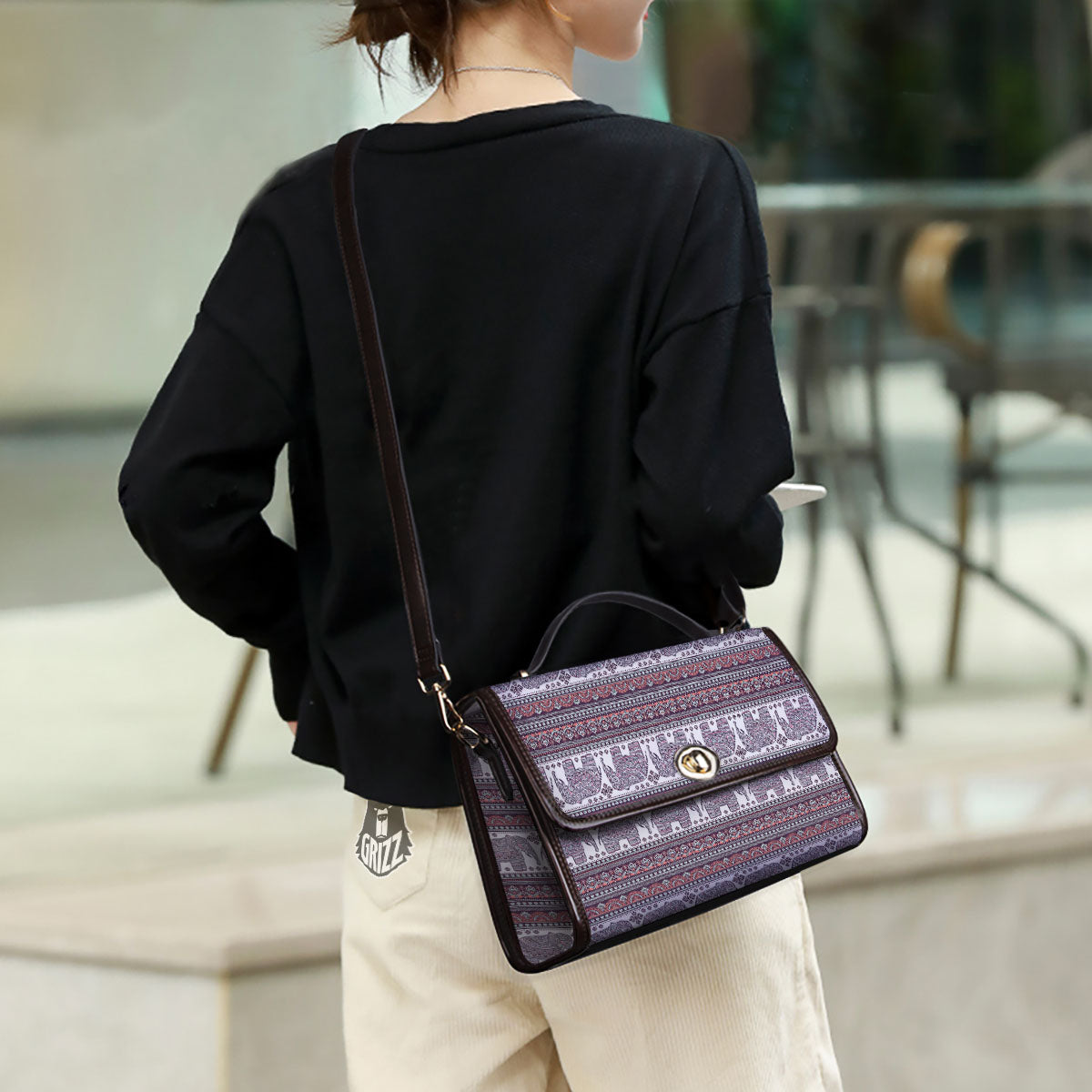 Elephant Indian Bohemian Print Pattern Women's Satchel Bag