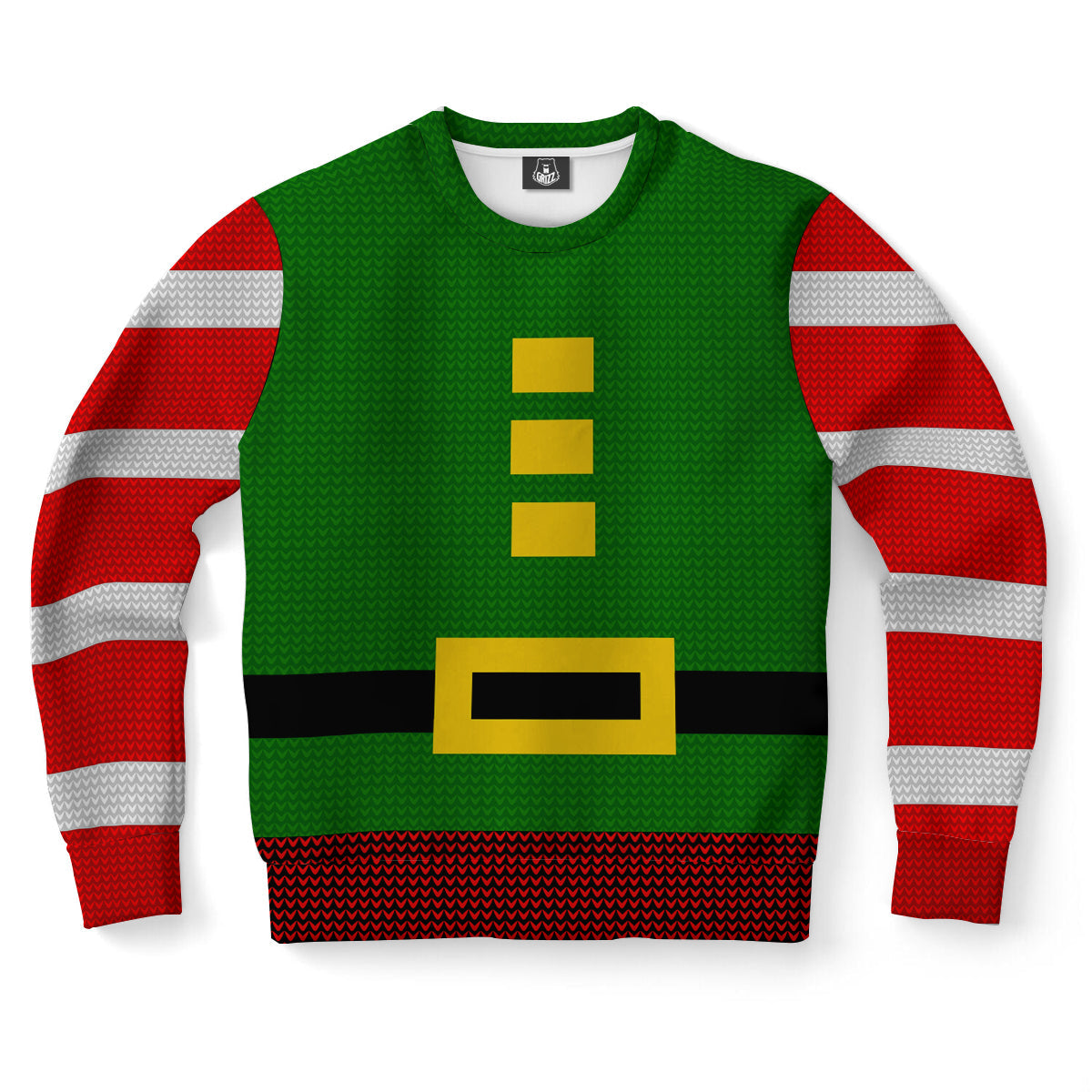 Elf Costume Print Ugly Christmas Sweater-grizzshop