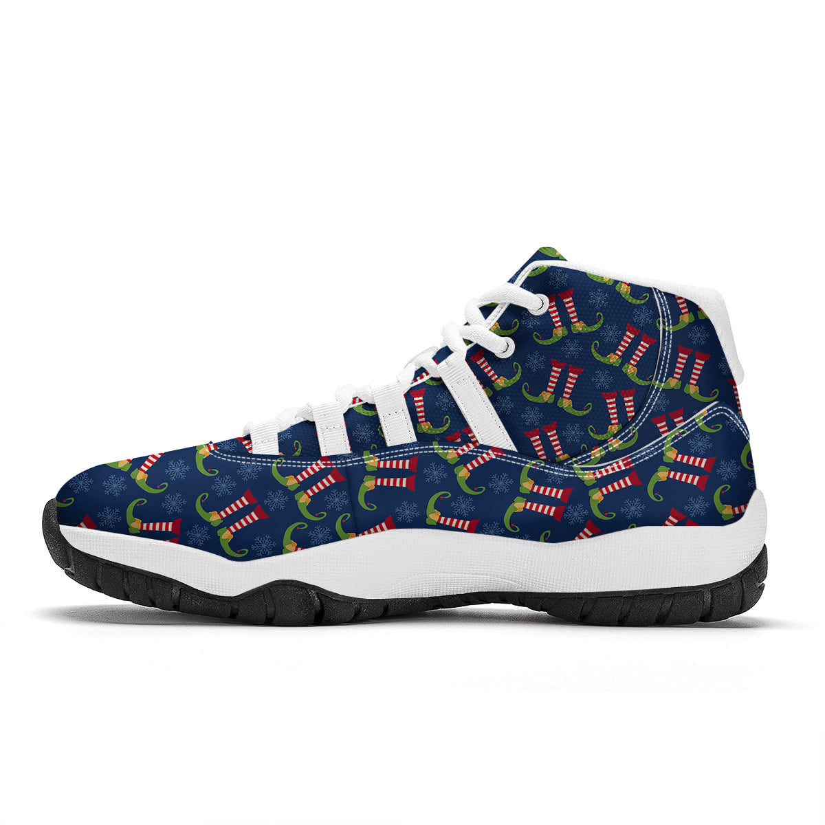 Elf Shoes Print Pattern White Bball Shoes-grizzshop