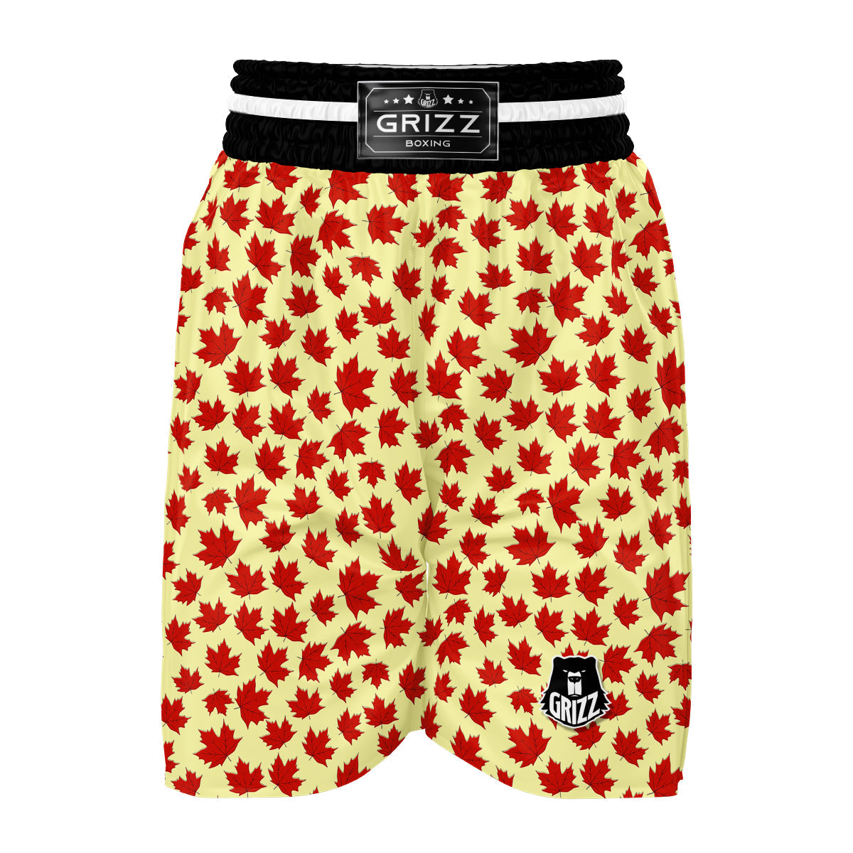 Elm Red Maple Leave Print Pattern Boxing Shorts-grizzshop