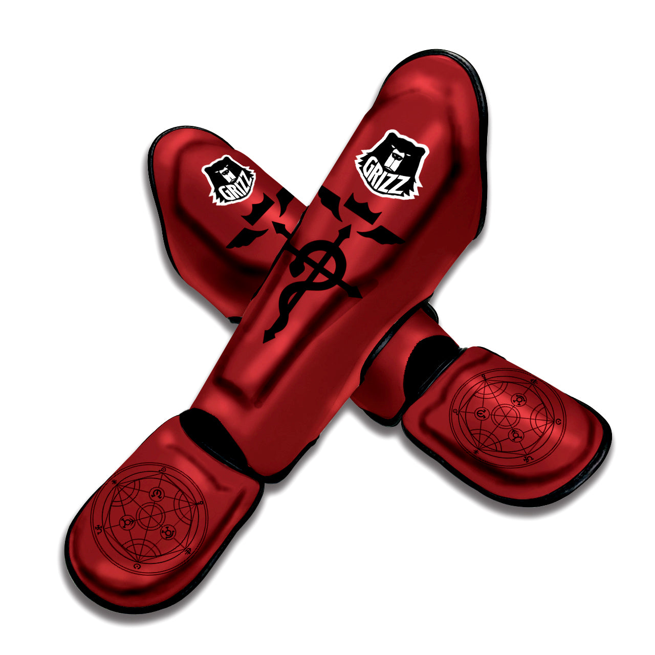 Elric Red Muay Thai Shin Guards-grizzshop