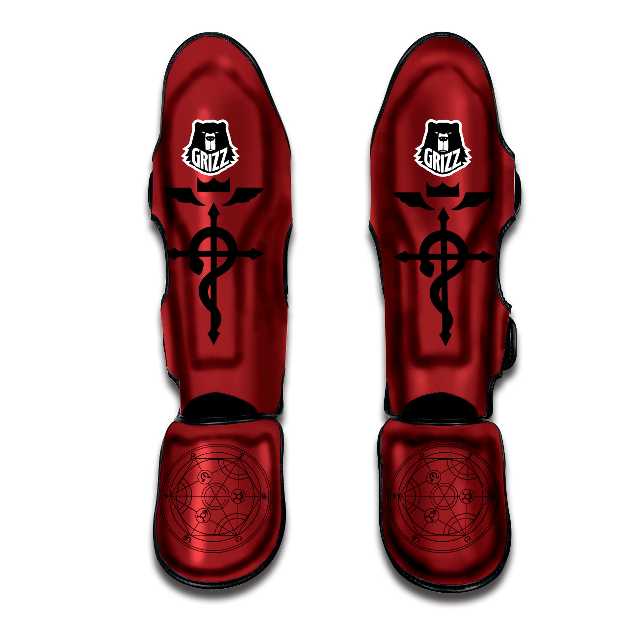 Elric Red Muay Thai Shin Guards-grizzshop