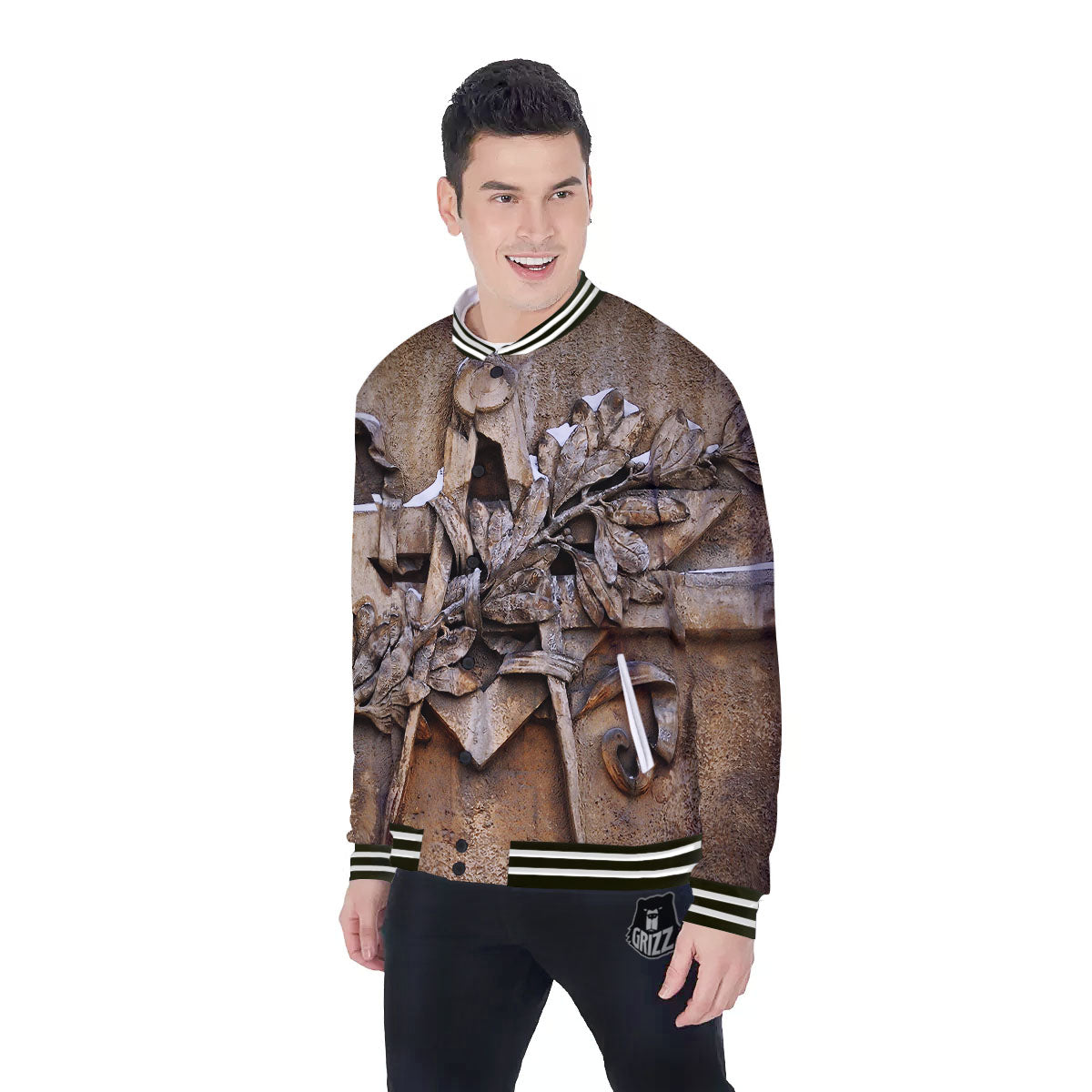 Emblem Freemasonry Print Baseball Jacket-grizzshop