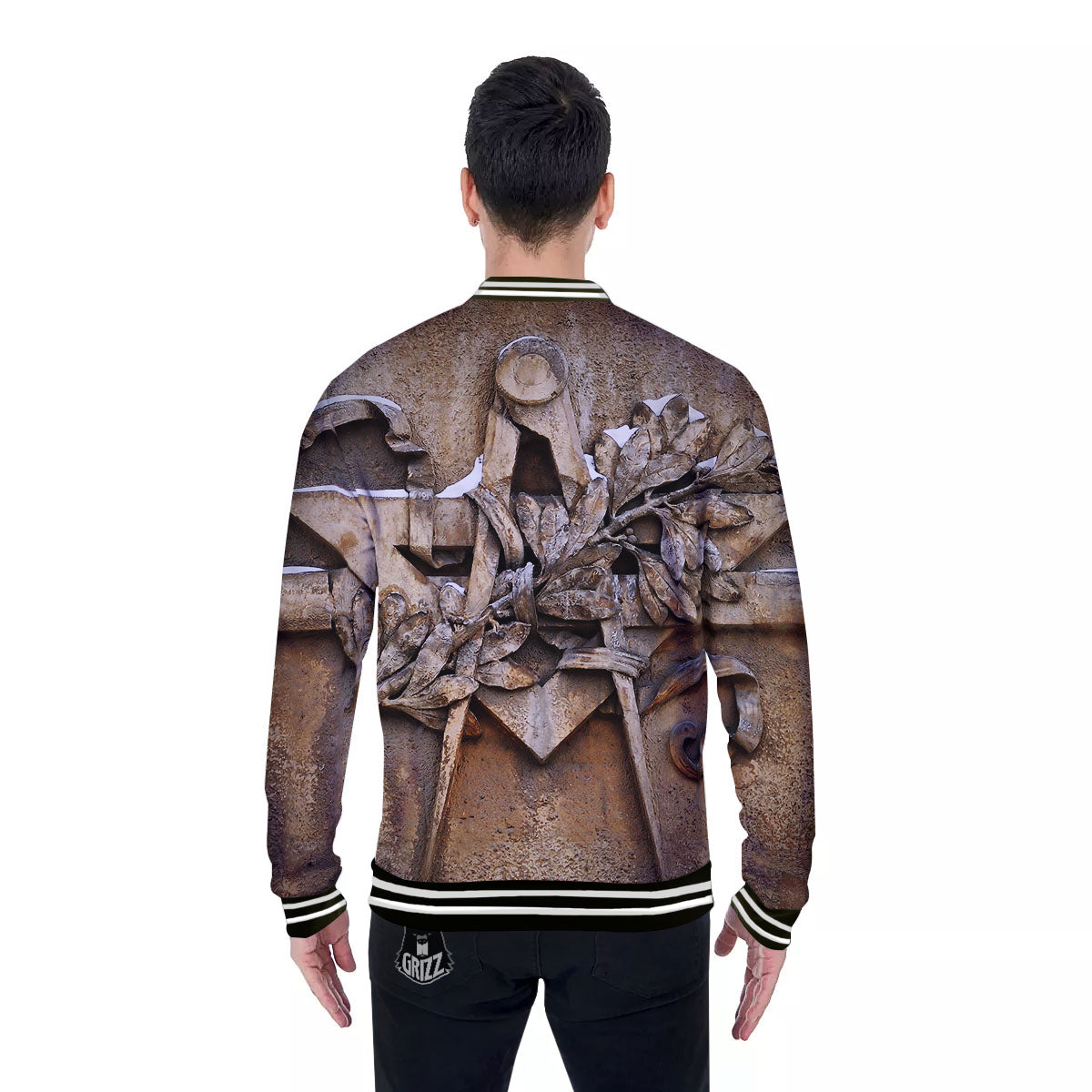Emblem Freemasonry Print Baseball Jacket-grizzshop