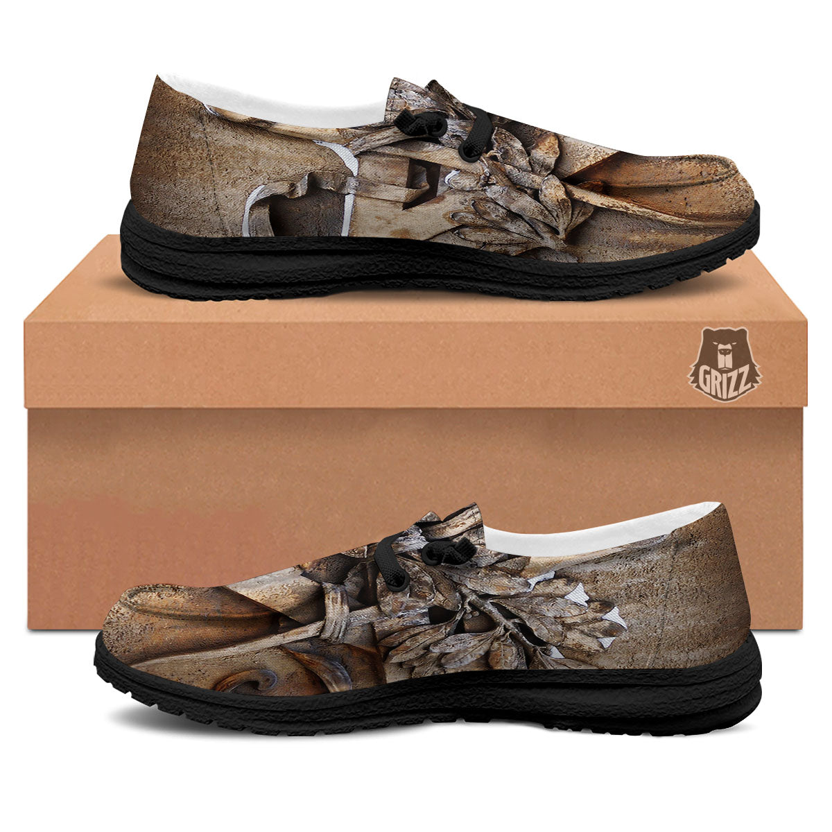 Emblem Freemasonry Print Black Loafers-grizzshop