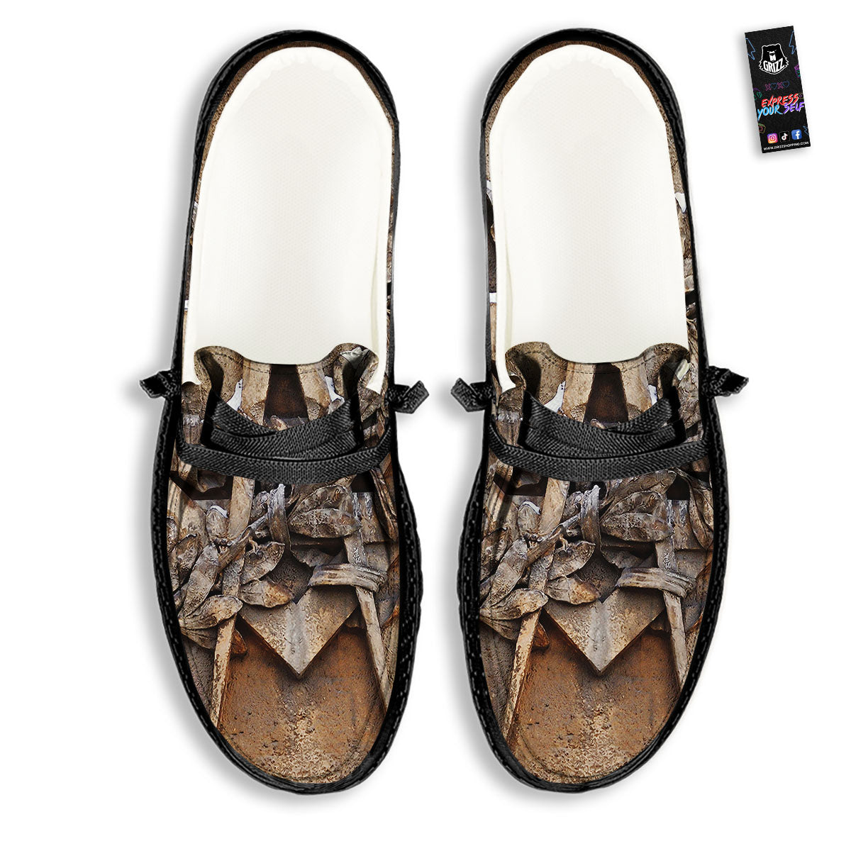 Emblem Freemasonry Print Black Loafers-grizzshop